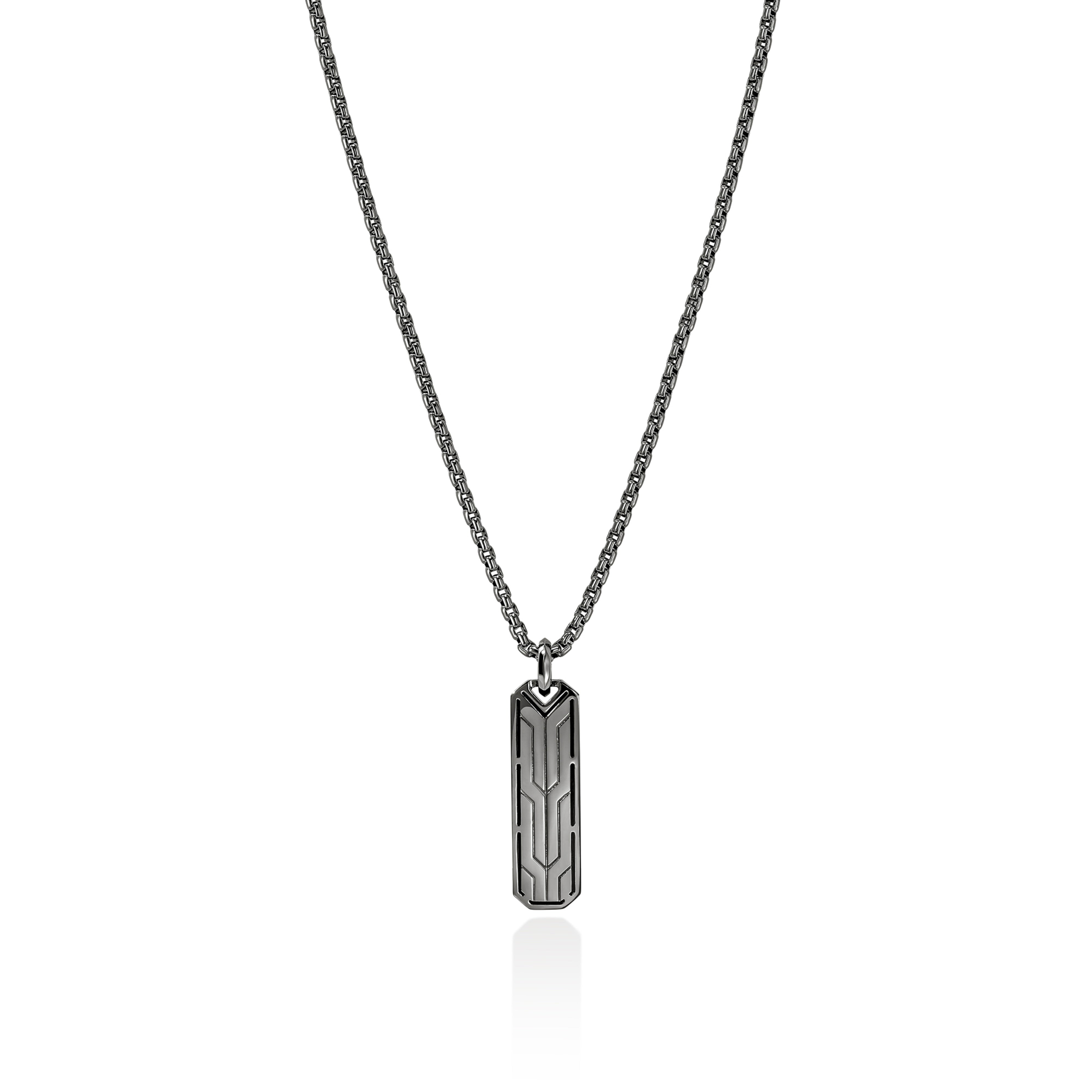 John Hardy Black Rhodium Tag Pendant