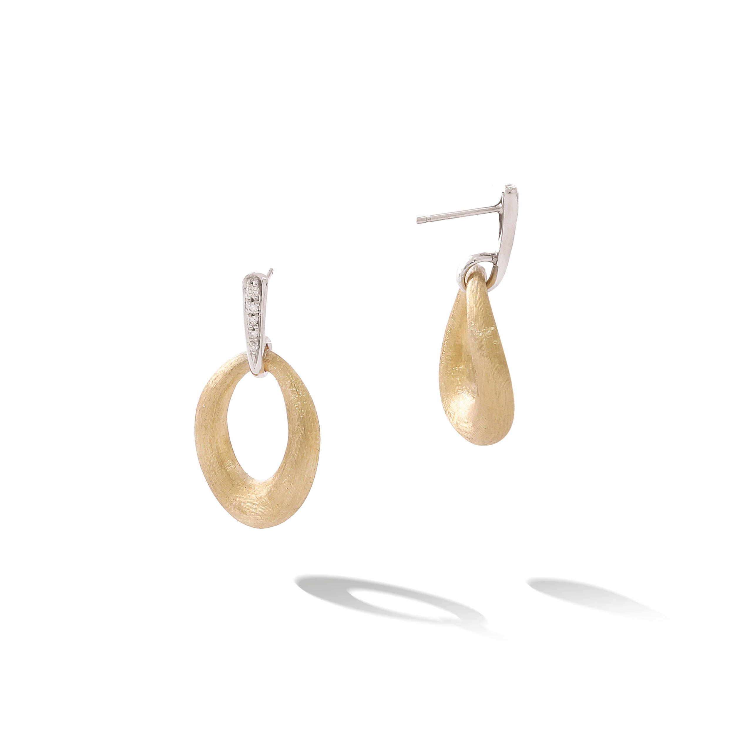 Marco Bicego Lucia Collection 18k Yellow Gold and Diamond Loop Earrings