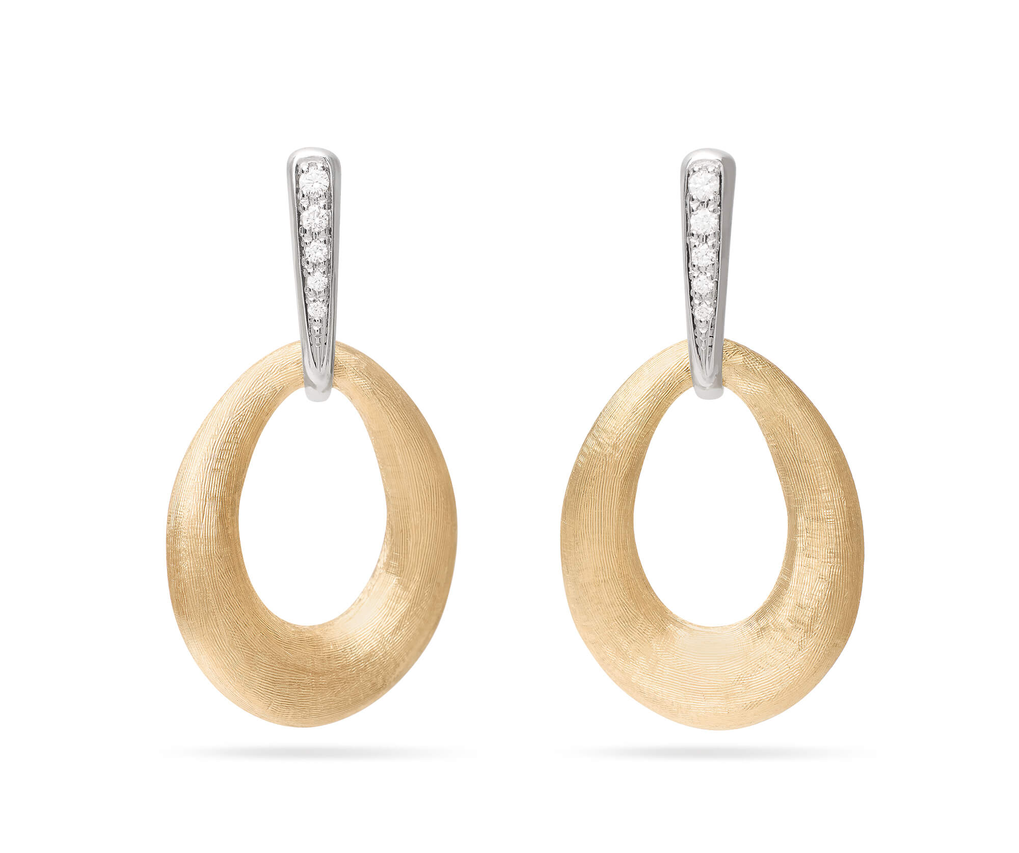 Marco Bicego Lucia Collection 18k Yellow Gold and Diamond Loop Earrings