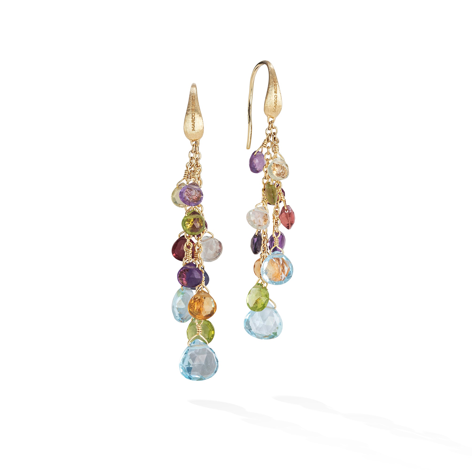 Marco Bicego Paradise Collection 18k Yellow Gold Mixed Gemstone Multi Strand Earrings
