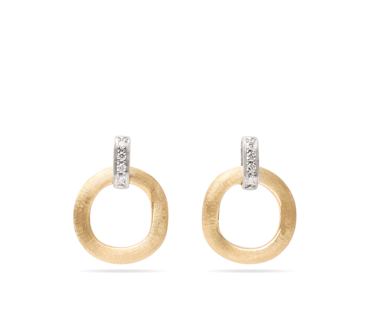 Marco Bicego Jaipur Collection 18k Yellow Gold Stud Drop Earrings with Diamonds