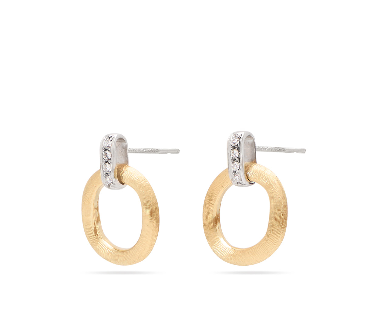 Marco Bicego Jaipur Collection 18k Yellow Gold Stud Drop Earrings with Diamonds