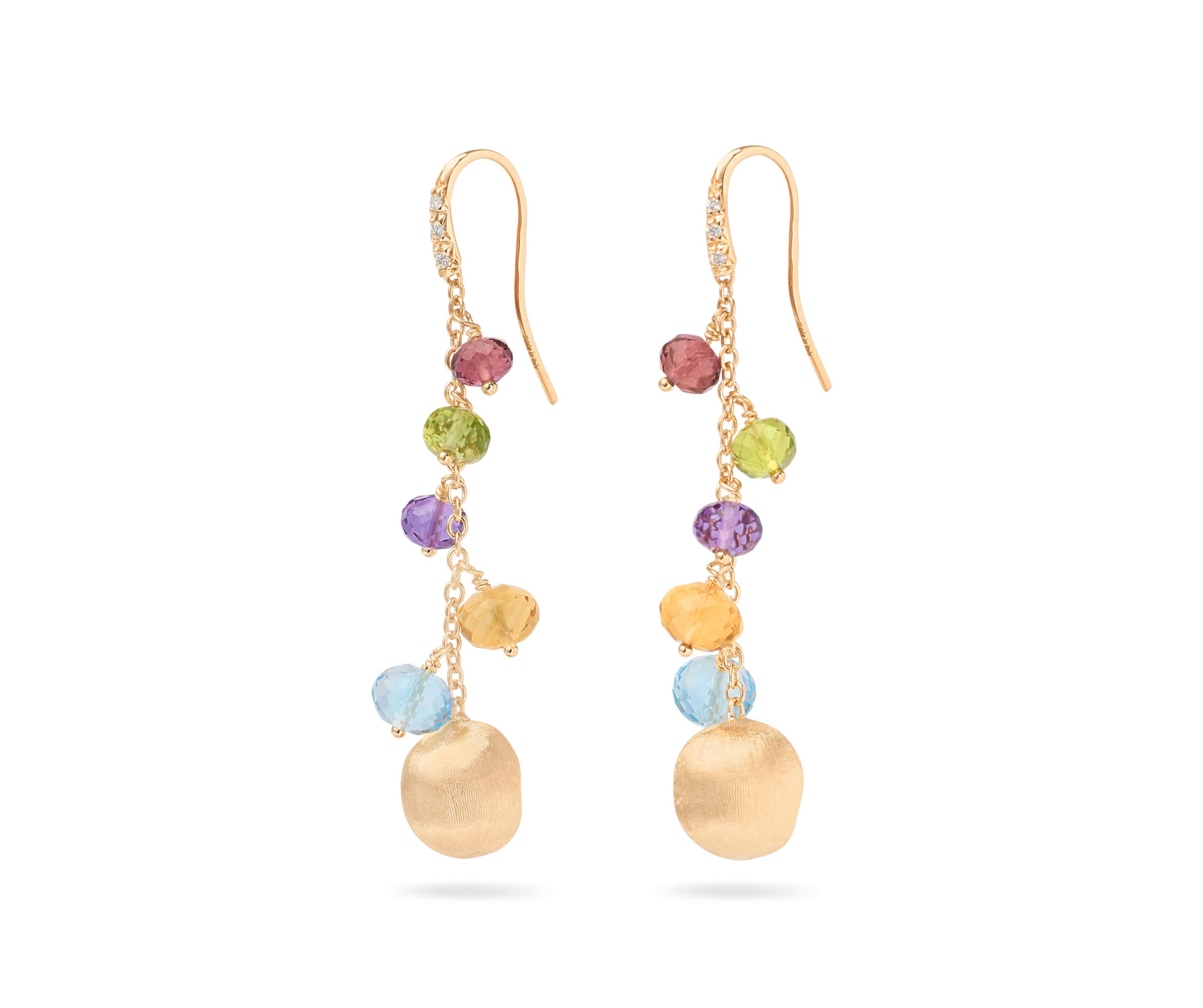 Marco Bicego Mixed Gemstone and Diamond Drop Earrings