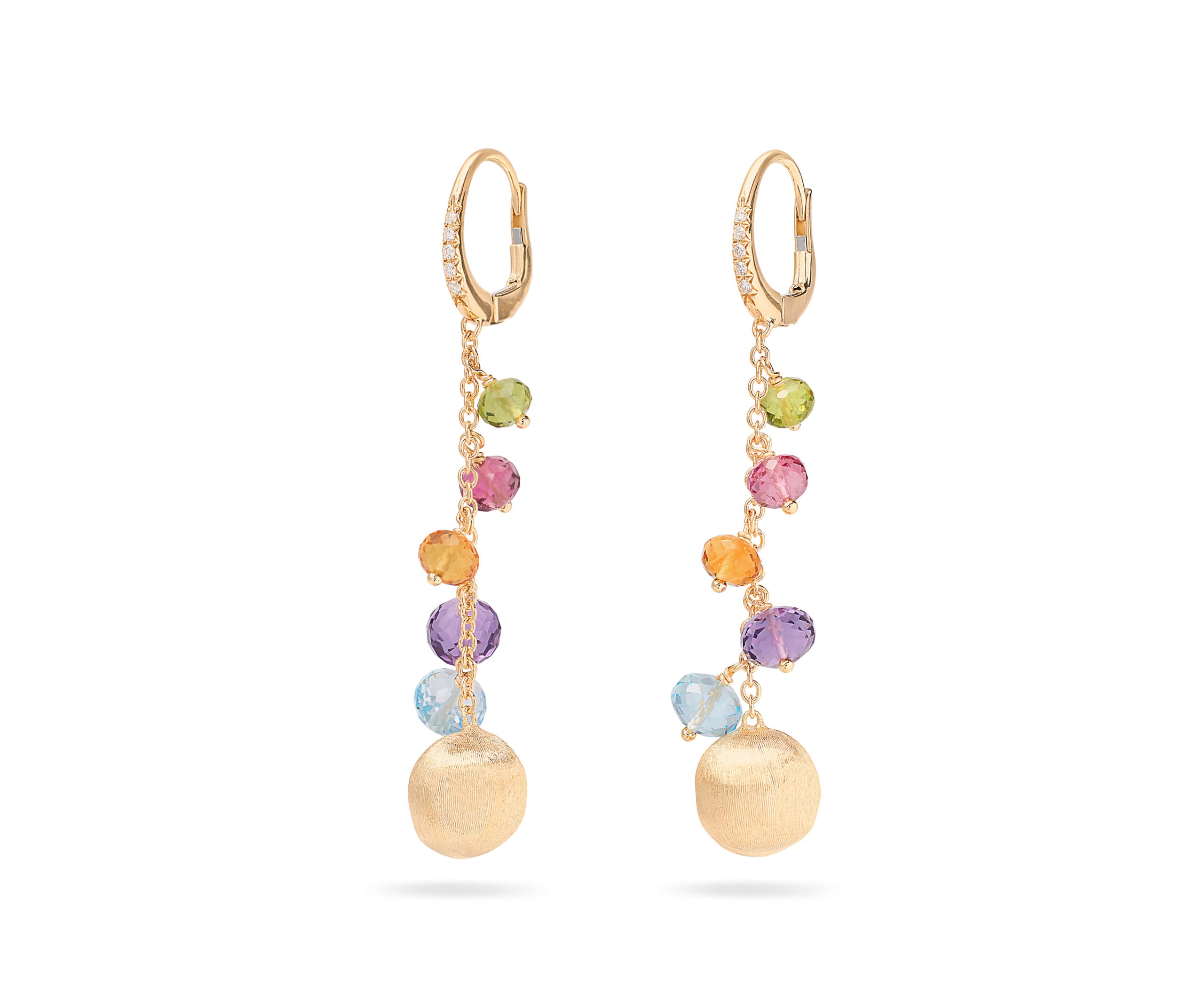 Marco Bicego Mixed Gemstone and Diamond Drop Earrings