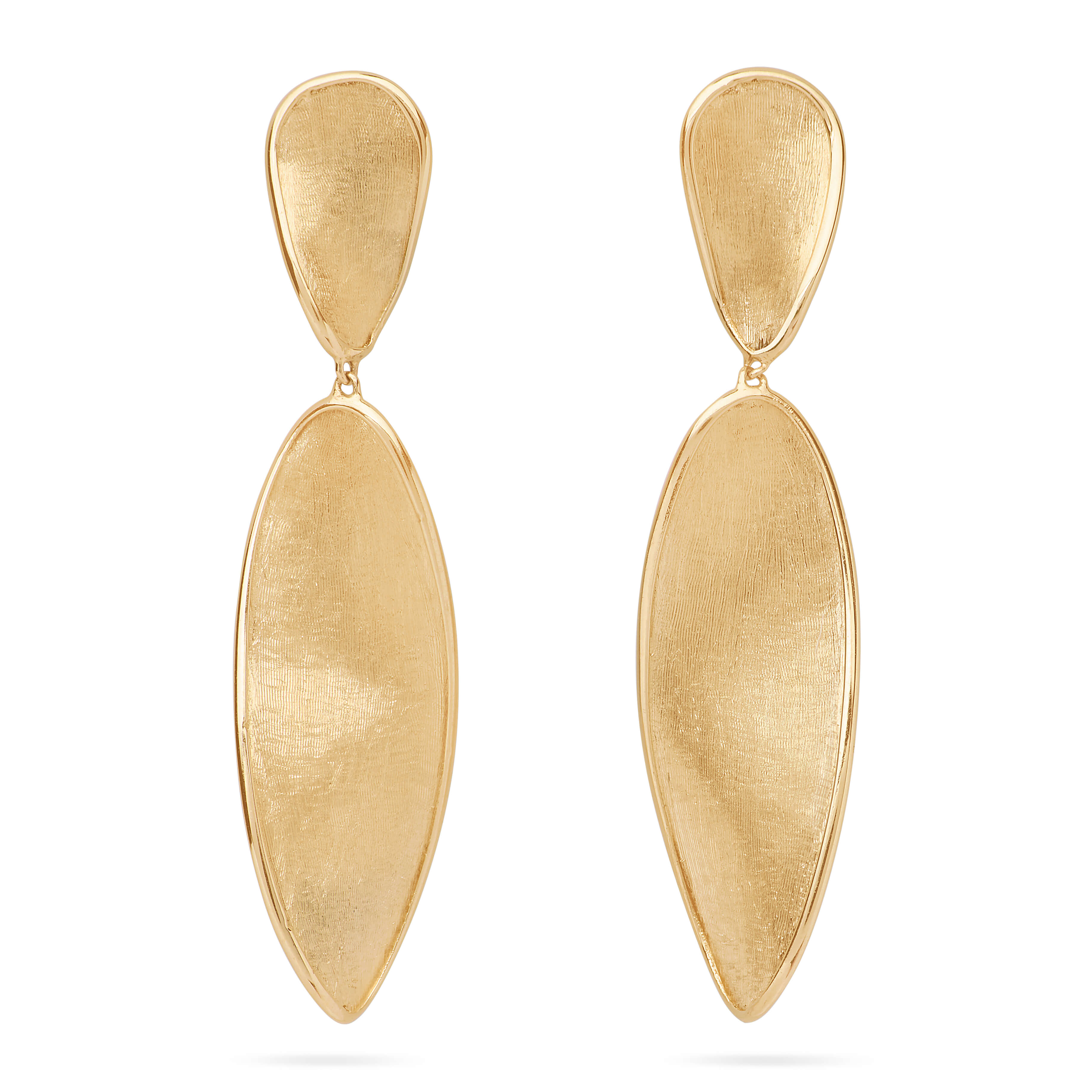 Marco Bicego Lunaria Collection 18K Yellow Gold Double Drop Twist Earrings