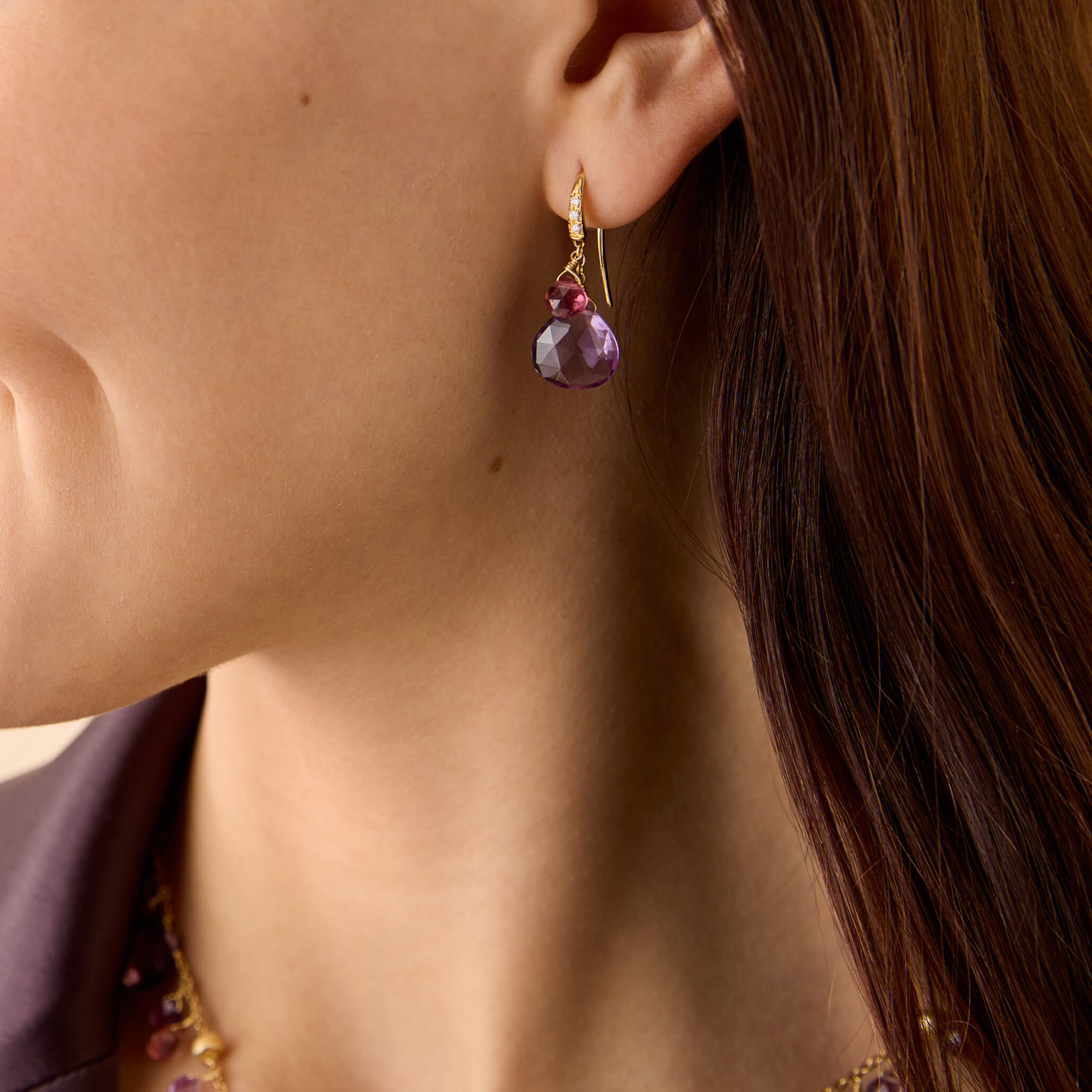 Marco Bicego Paradise Collection Mixed Gemstone Drop Earrings