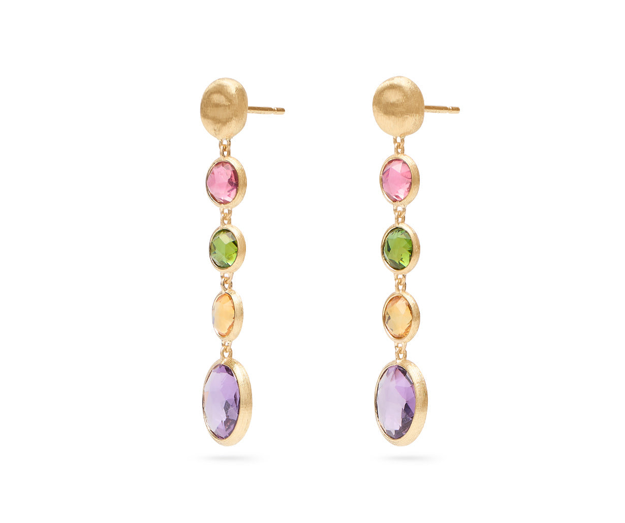 Marco Bicego Jaipur Color Collection 18K Yellow Gold Mixed Gemstone Drop Earrings