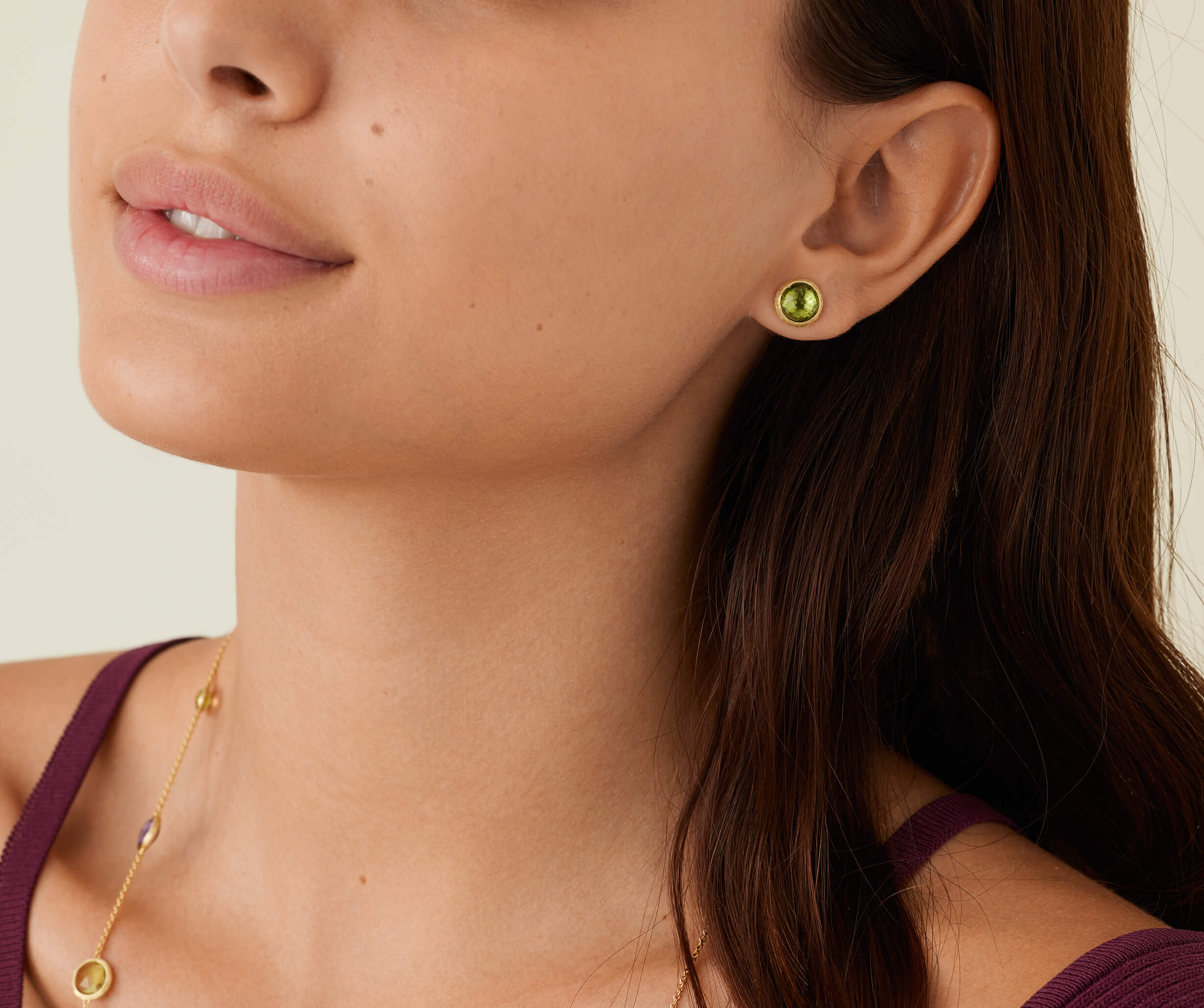 Marco Bicego Jaipur Color Collection 18k Yellow Gold Mother of Pearl Stud Earrings