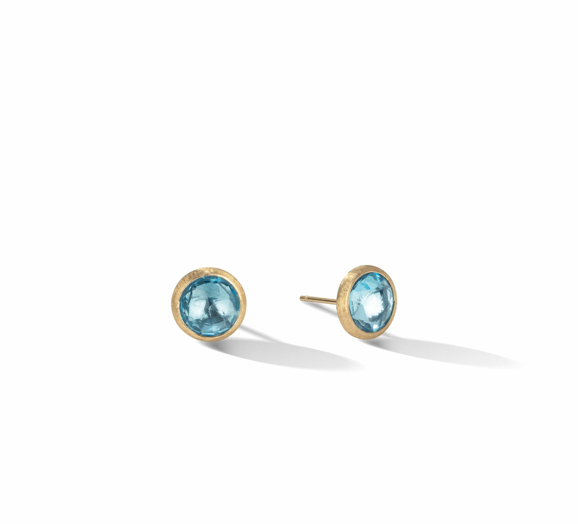 Marco Bicego Jaipur Color Collection 18k Yellow Gold Blue Topaz Stud Earrings