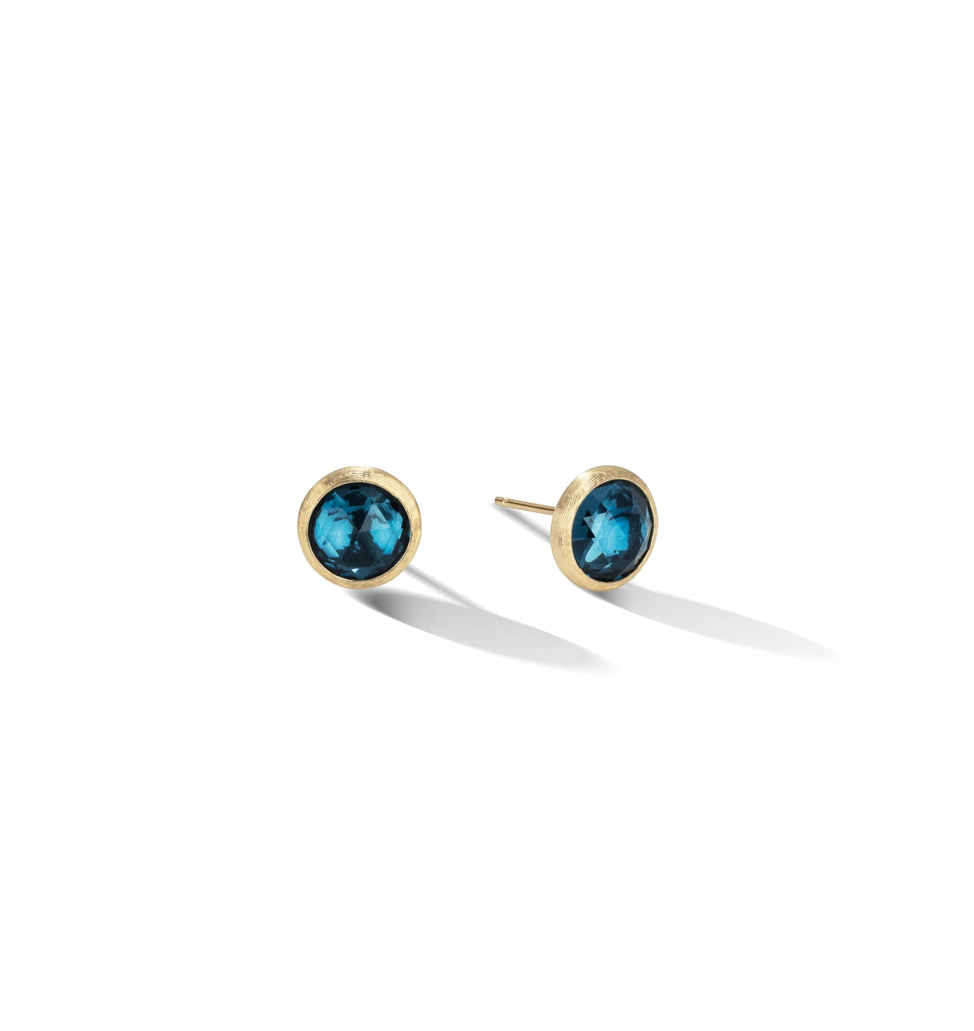 Marco Bicego Jaipur Color Collection 18k Yellow Gold London Blue Topaz Stud Earrings