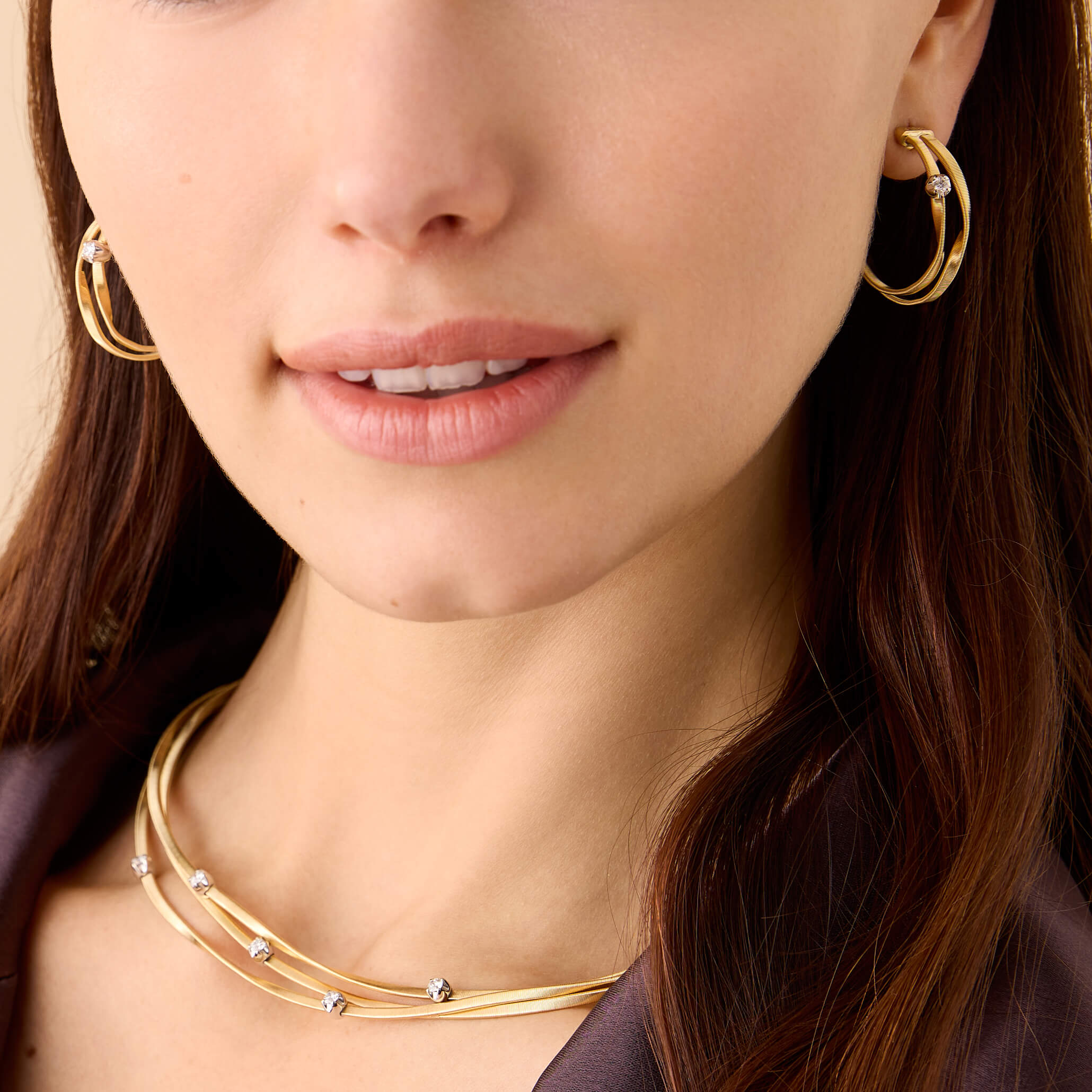 Marco Bicego Marrakech Collection Diamond Hoop Earrings