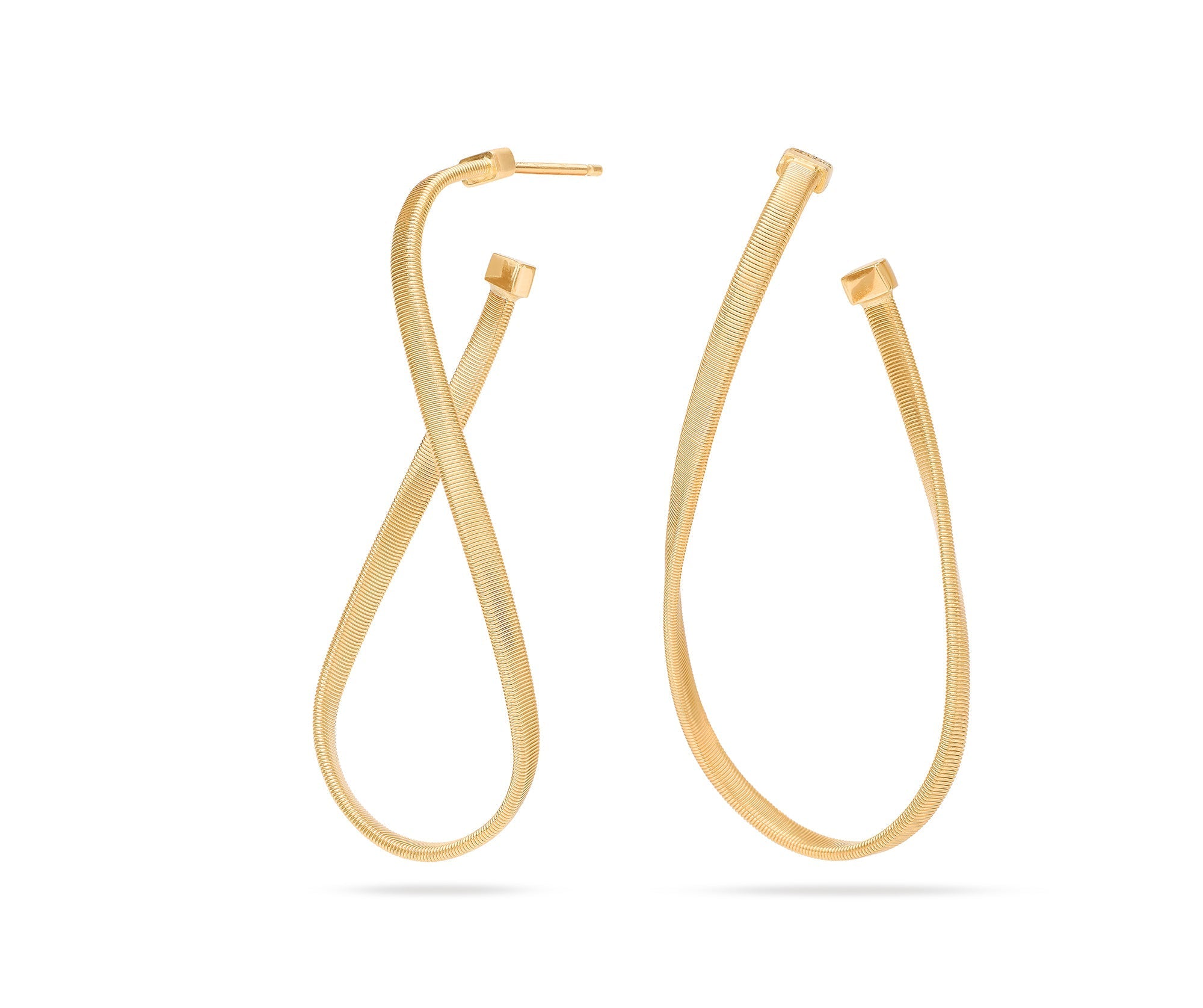 Marco Bicego Marrakech Collection 18K Yellow Gold Large Oval Twist Hoop Earrings