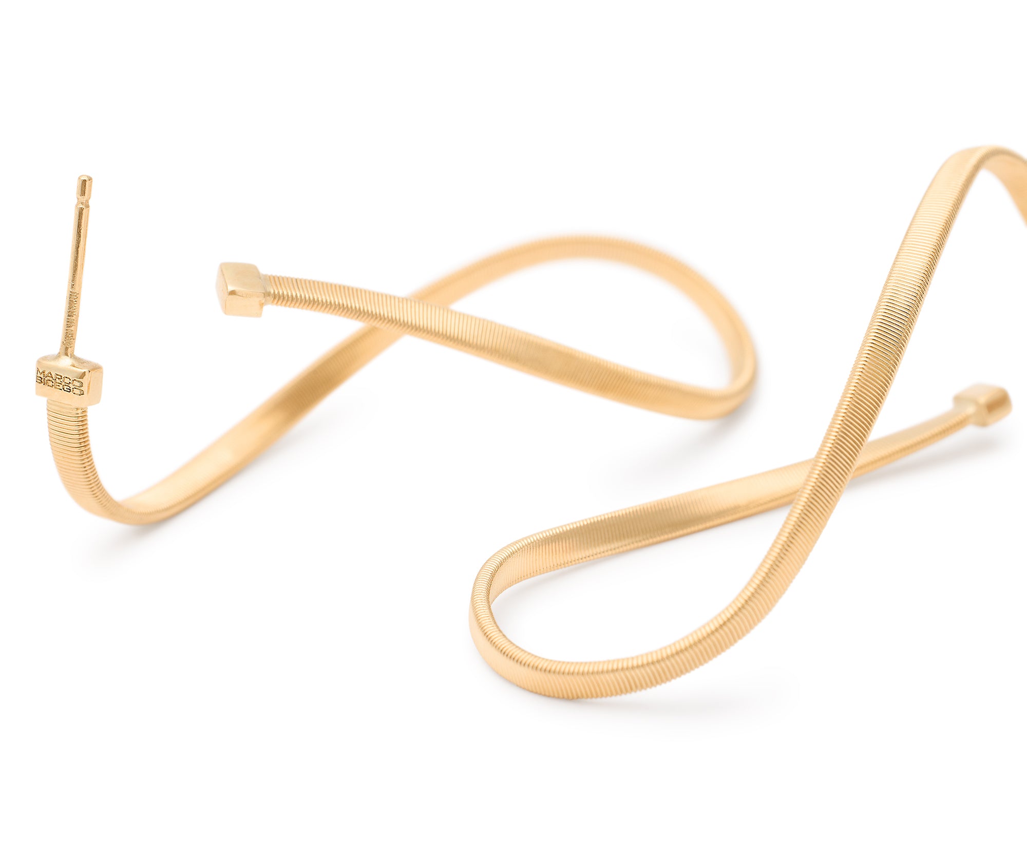 Marco Bicego Marrakech Collection 18K Yellow Gold Large Oval Twist Hoop Earrings