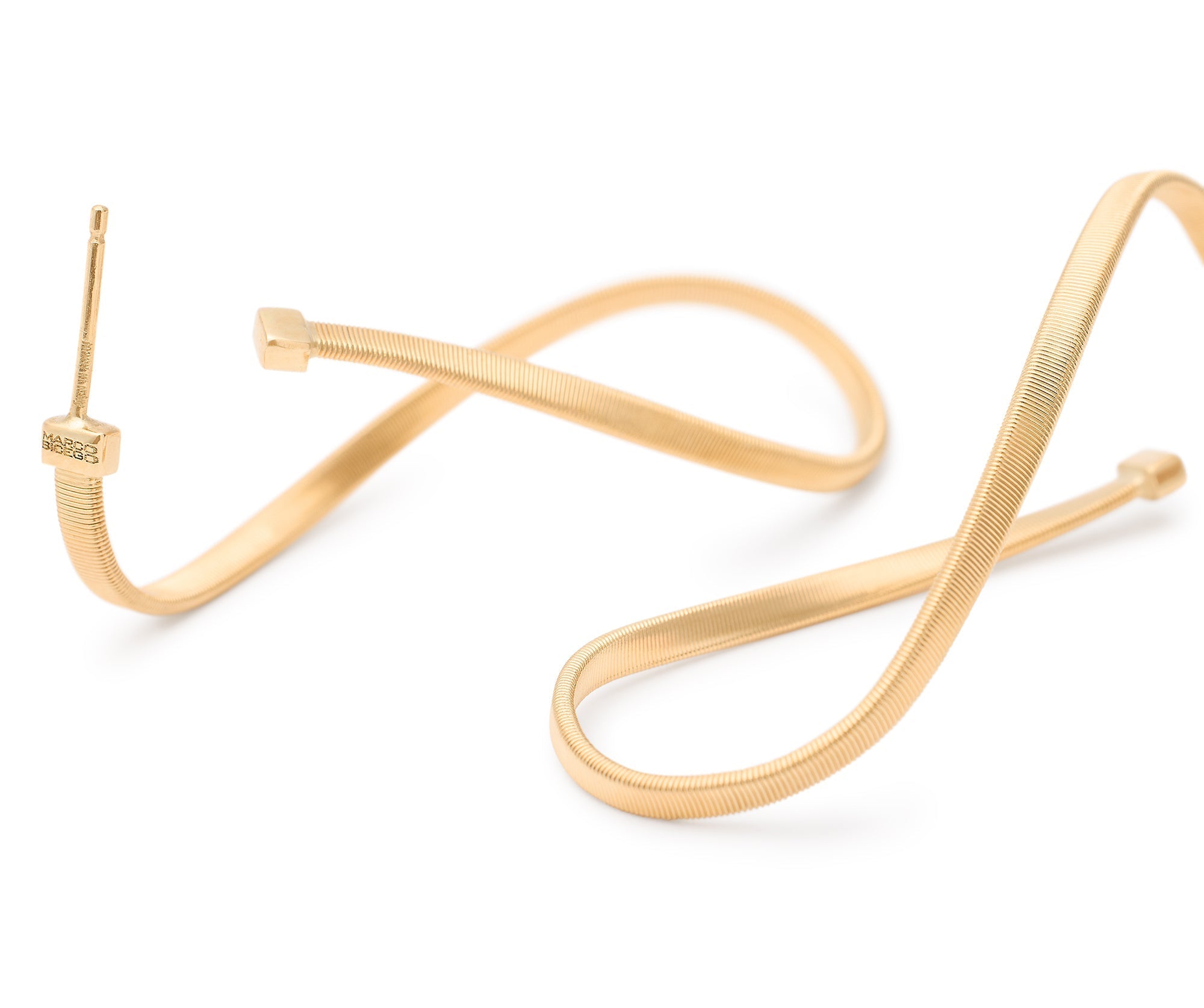 Marco Bicego Marrakech Collection 18K Yellow Gold Large Oval Twist Hoop Earrings