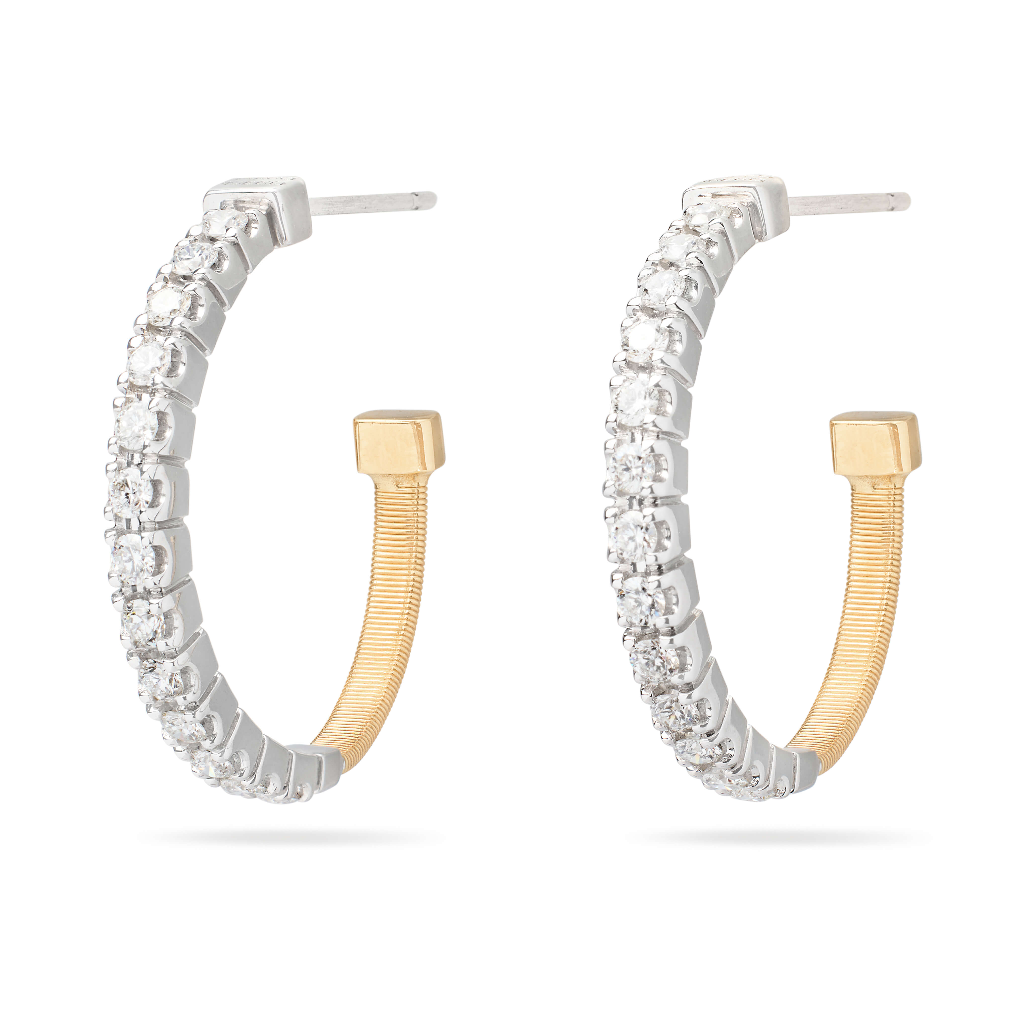 Marco Bicego Masai Collection Diamond Coil Hoops