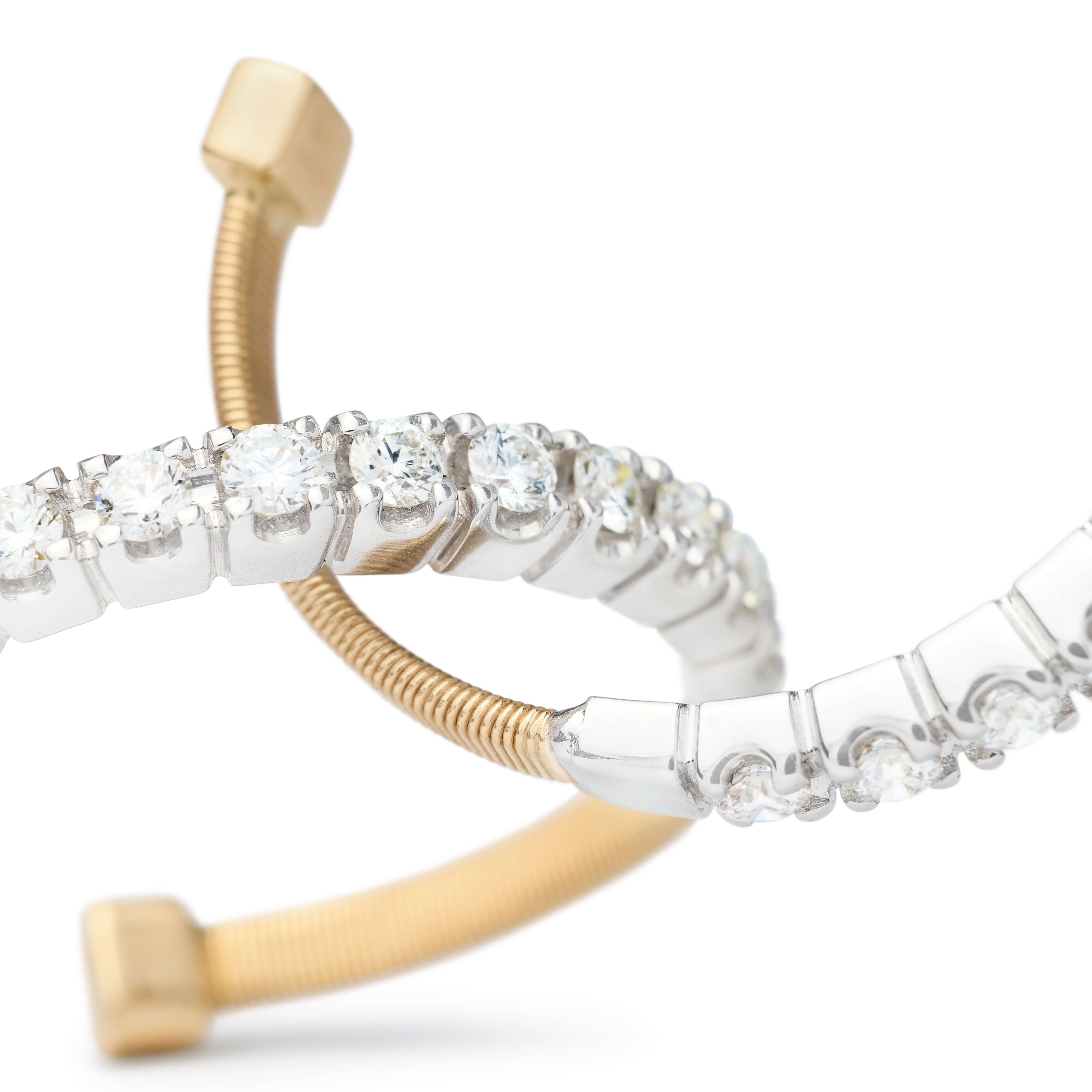 Marco Bicego Masai Collection Diamond Coil Hoops