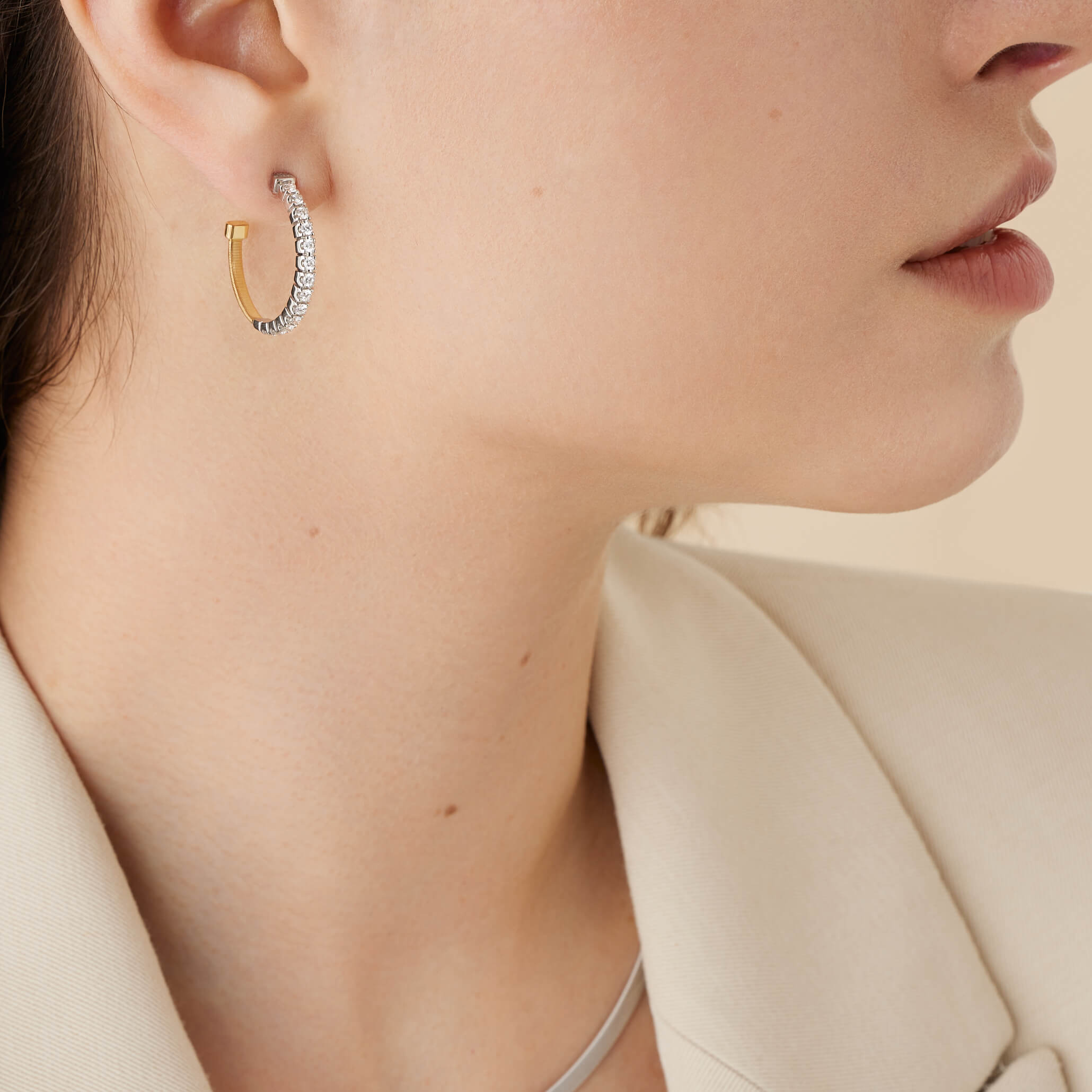 Marco Bicego Masai Collection Diamond Coil Hoops