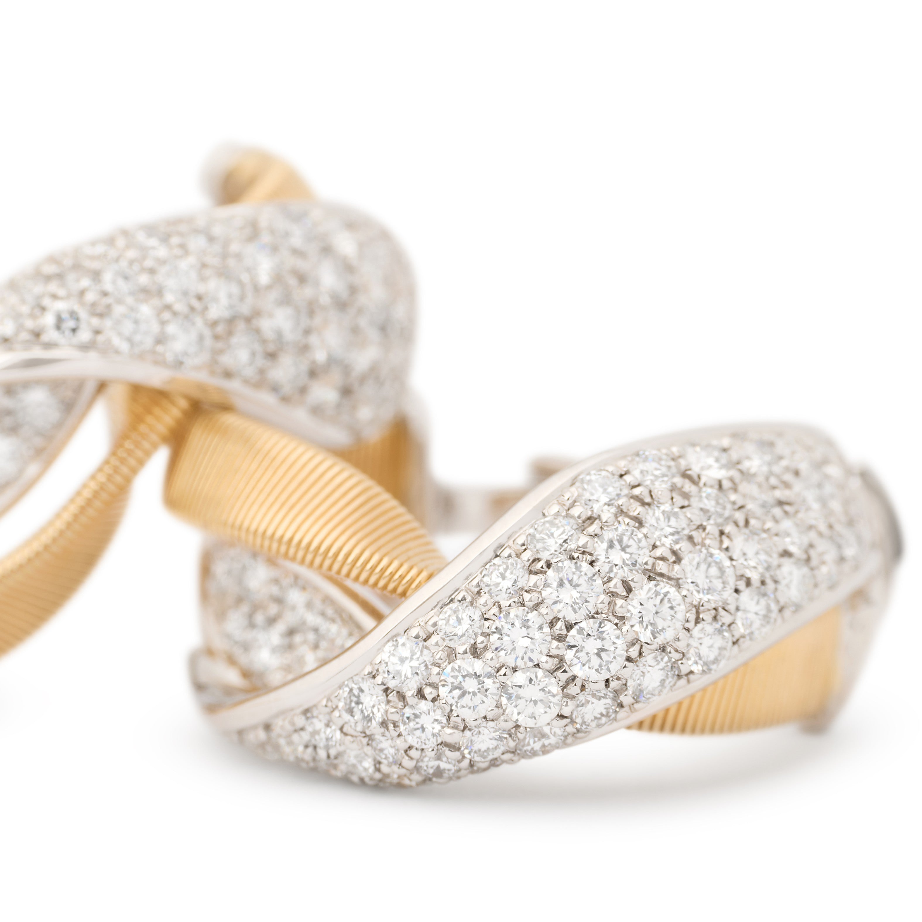 Marco Bicego Marrakech Collection Diamond Crossover Huggie Earrings