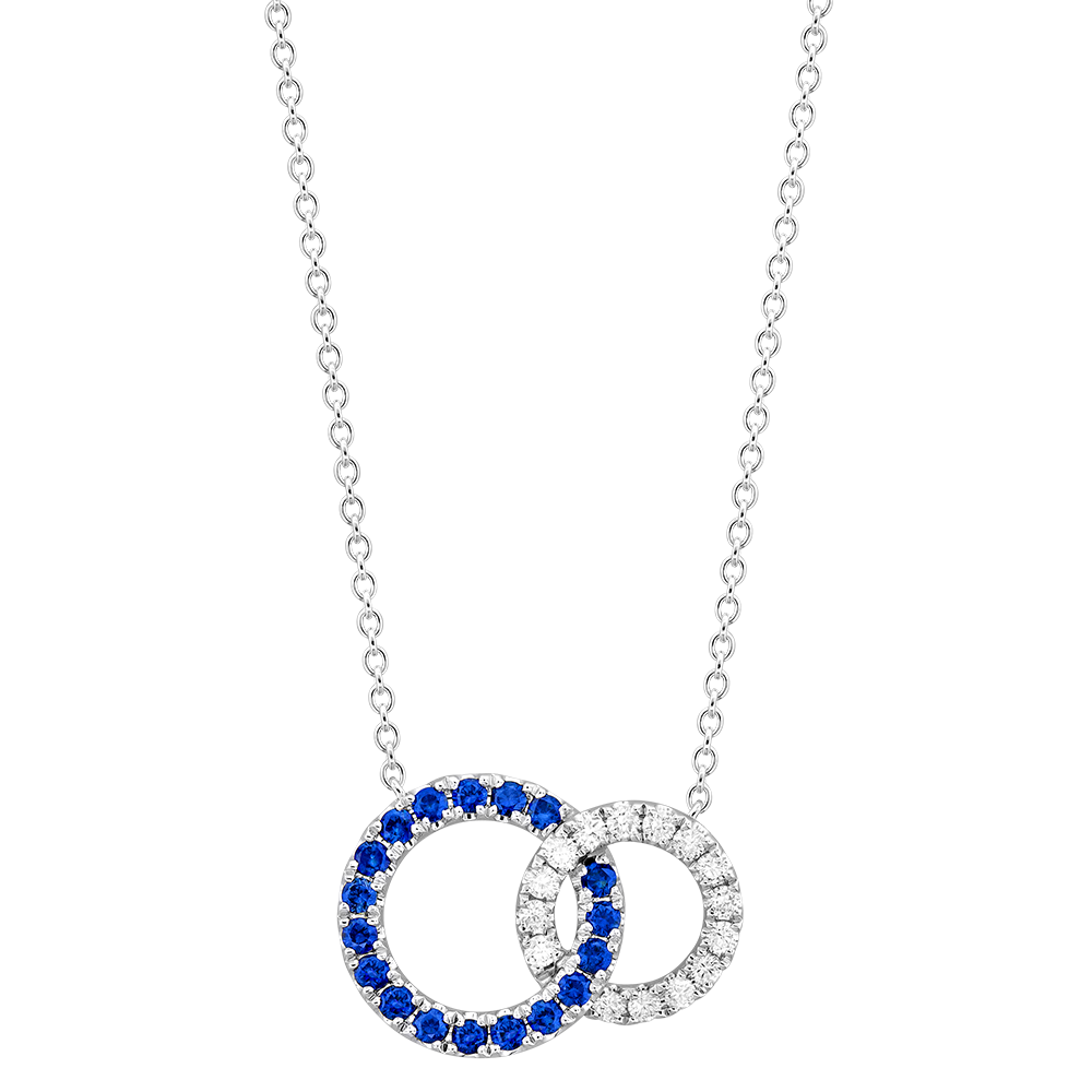 Sapphire and Diamond Circle Pendant