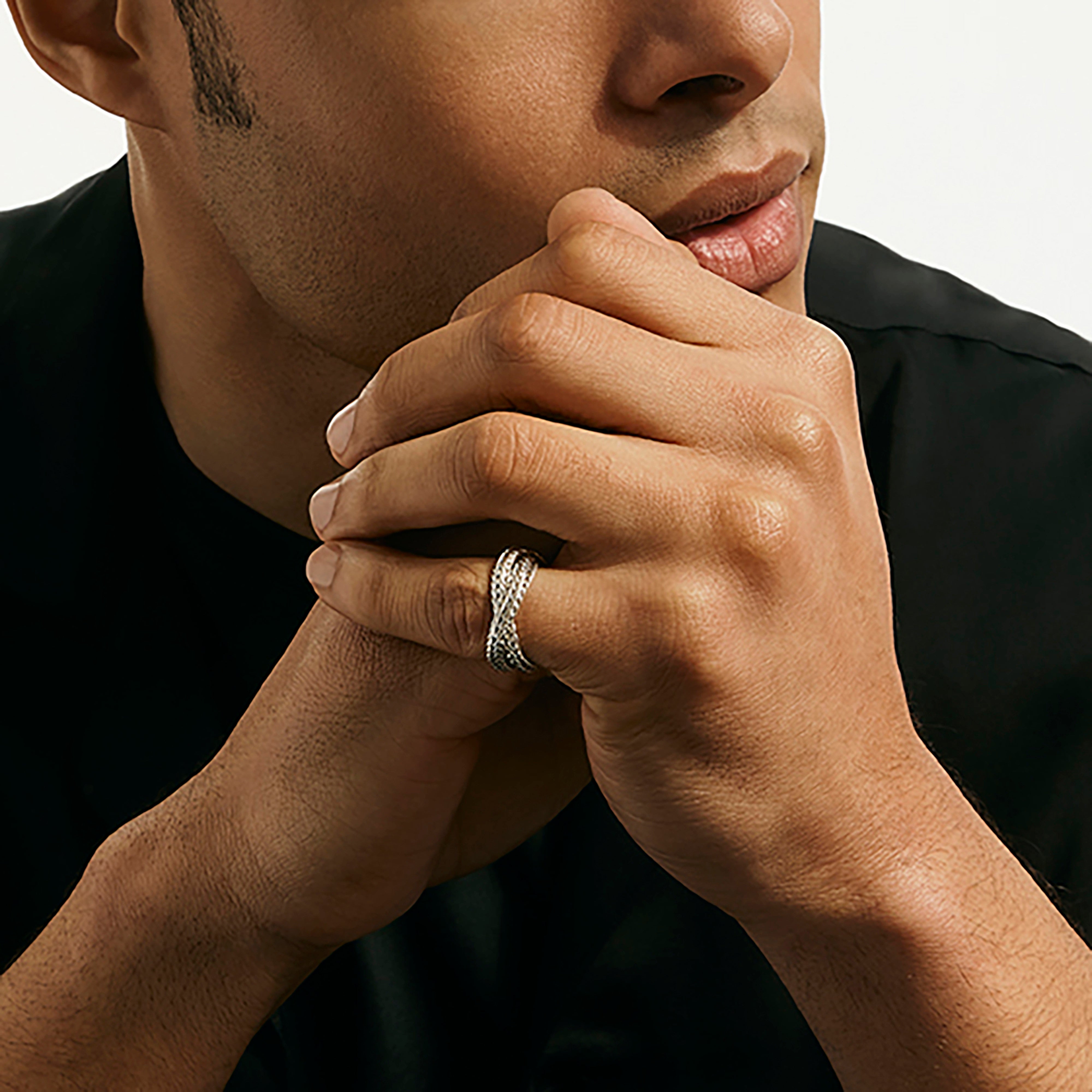 John Hardy Sterling Silver Crossover Ring