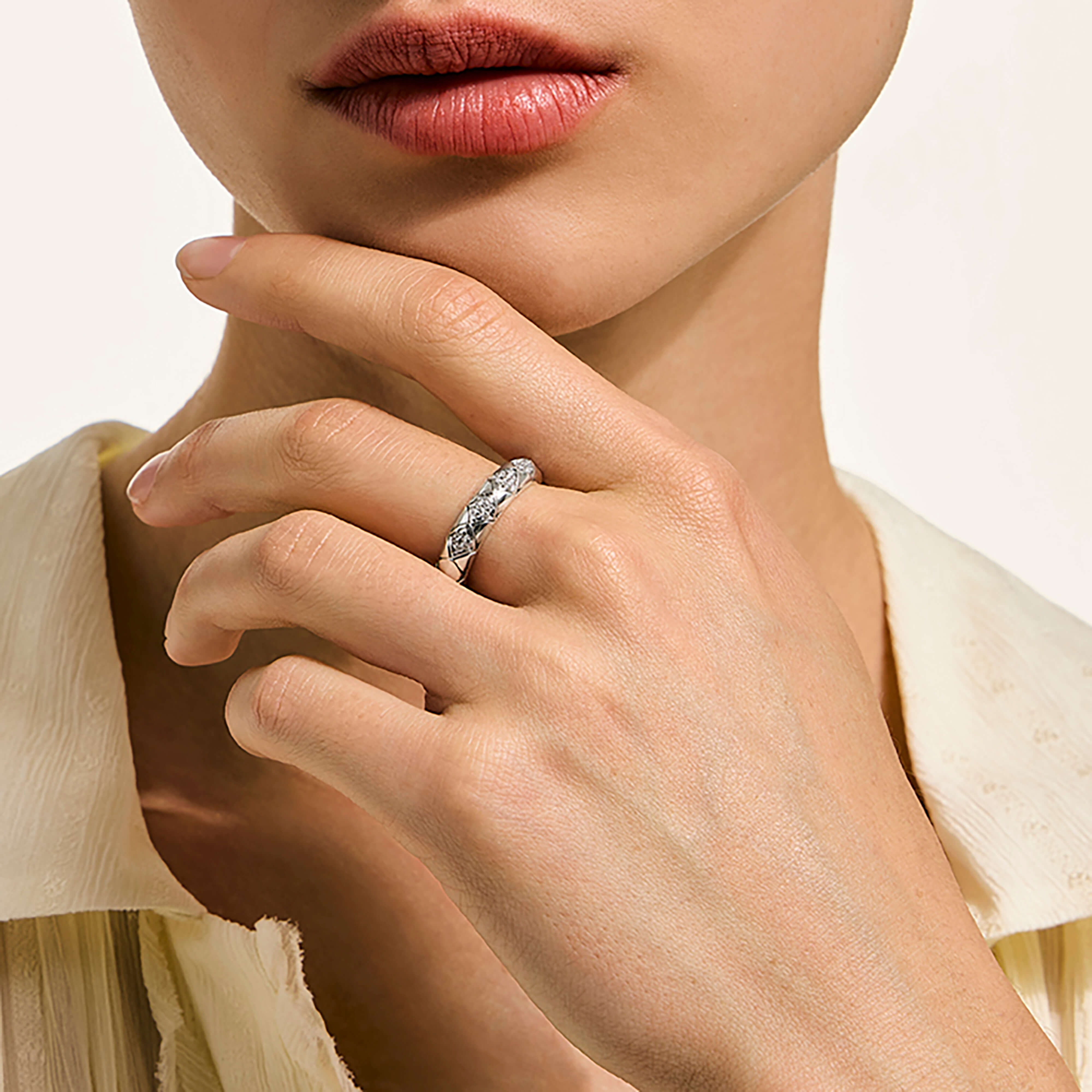 John Hardy Naga Pavé Diamond Band