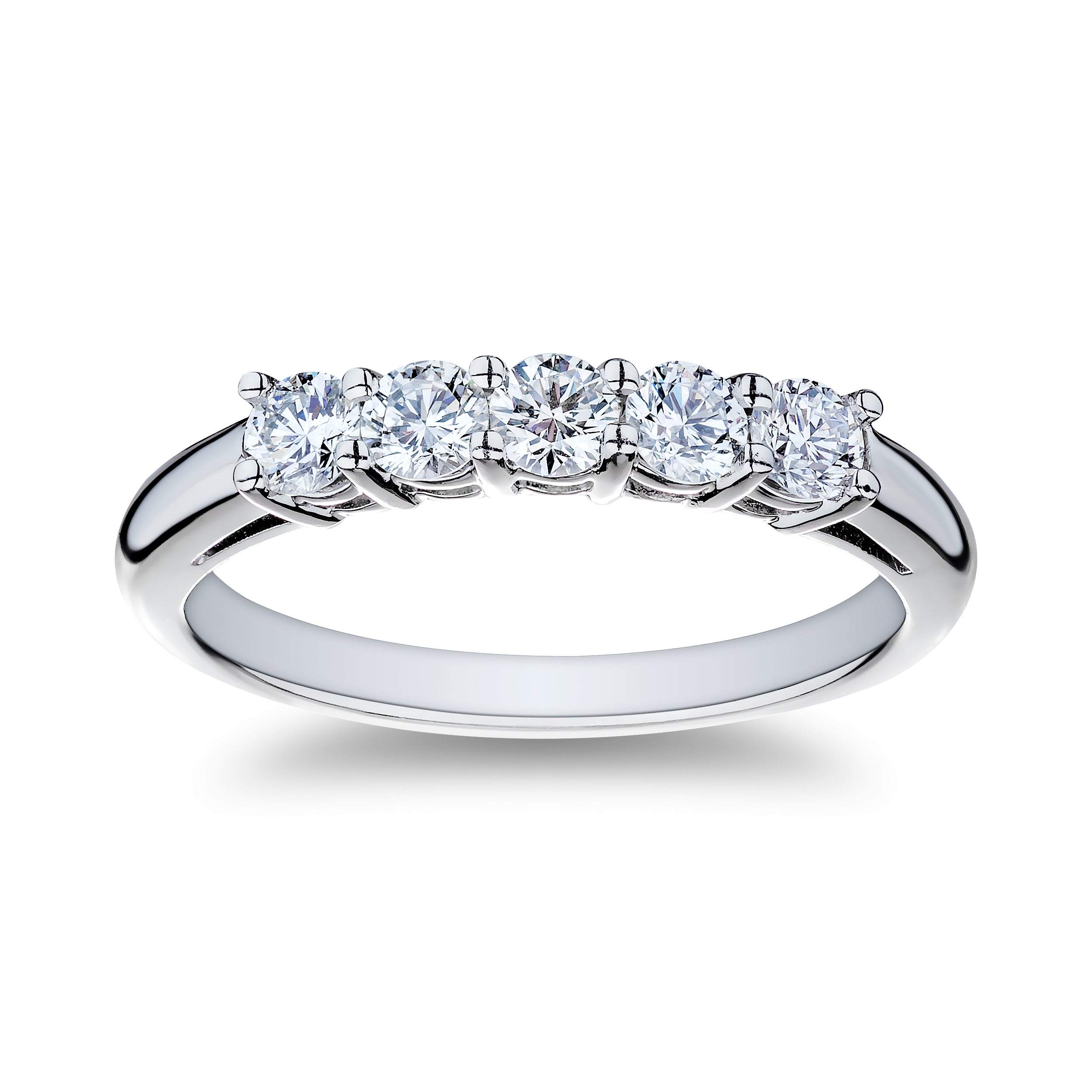 0.55 Total Weight Diamond 5 Stone Anniversary Band