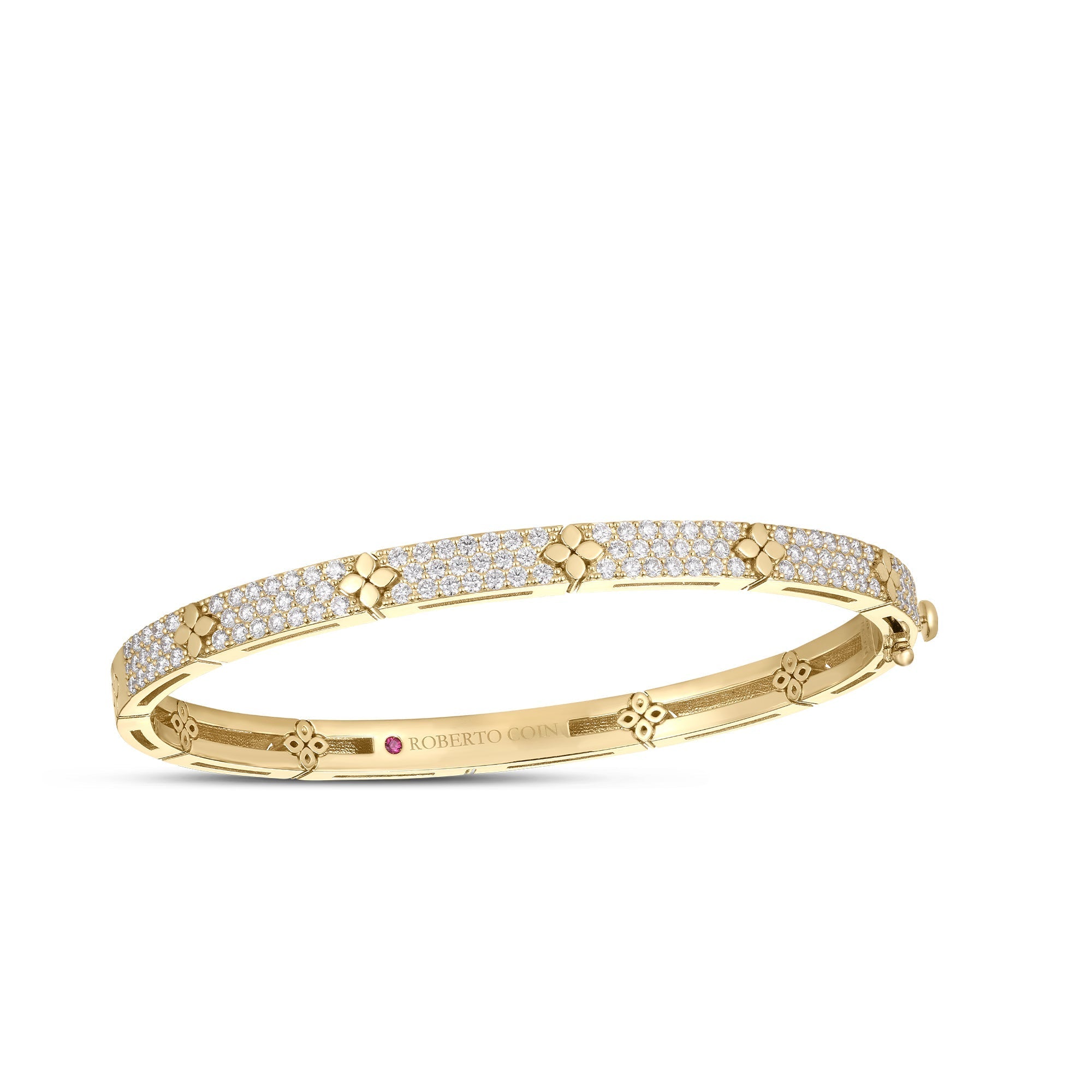 Roberto Coin Love in Verona Yellow Gold Diamond Bangle
