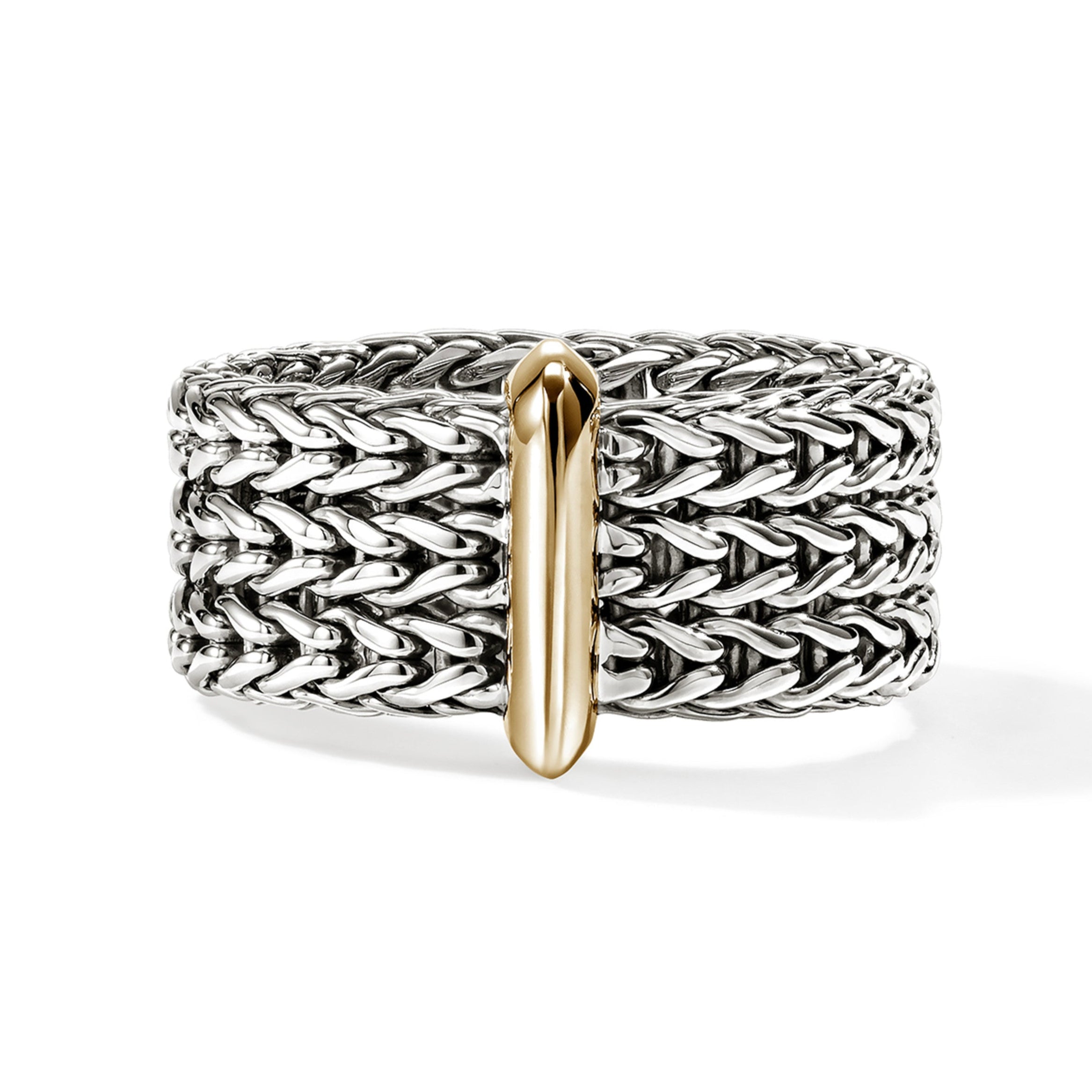 John Hardy Sterling Silver and Yellow Gold Band