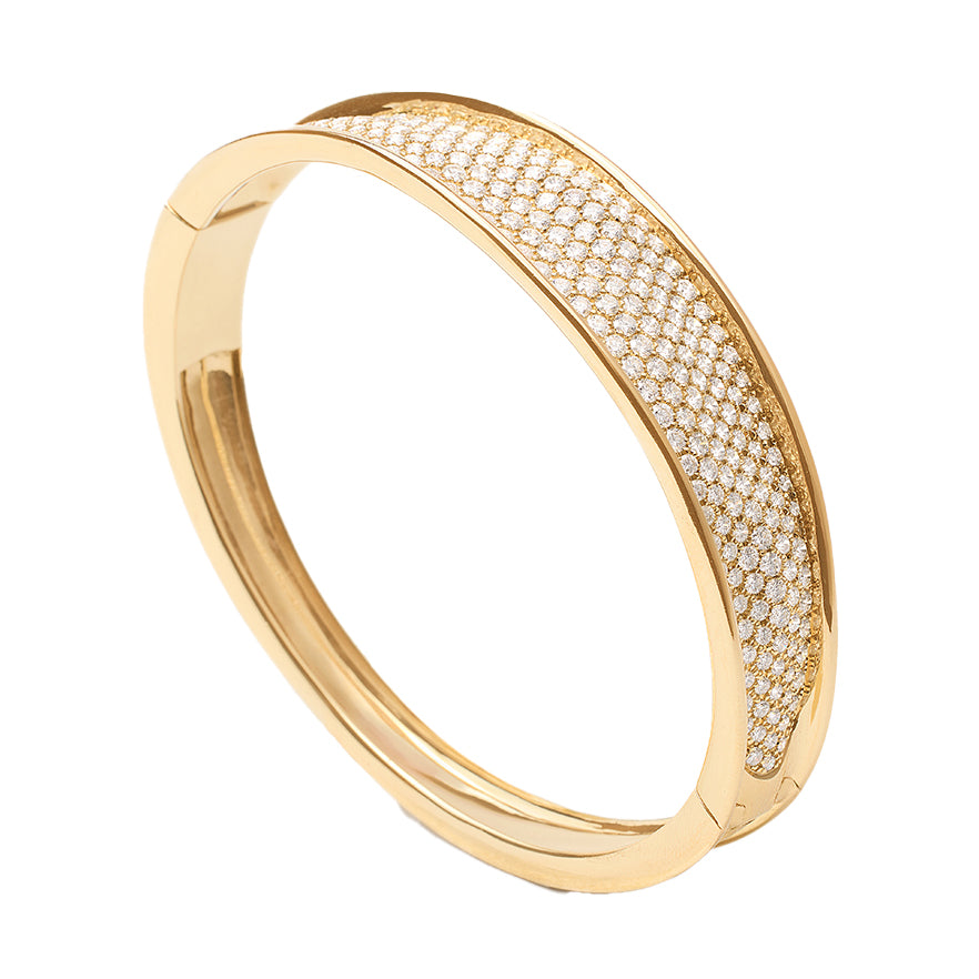 Marco Bicego 18k Yellow Gold Pavé Diamond Bangle Bracelet