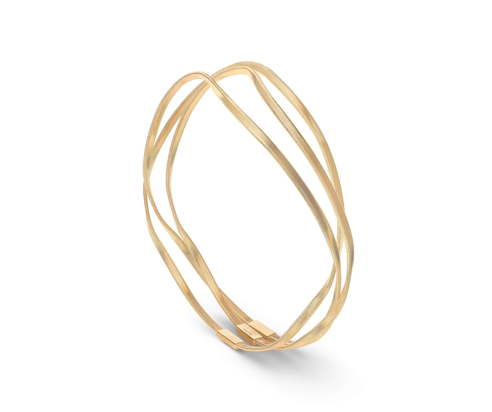 Marco Bicego Marrakech Collection 18K Yellow Gold Triple Strand Twist Large Bangle