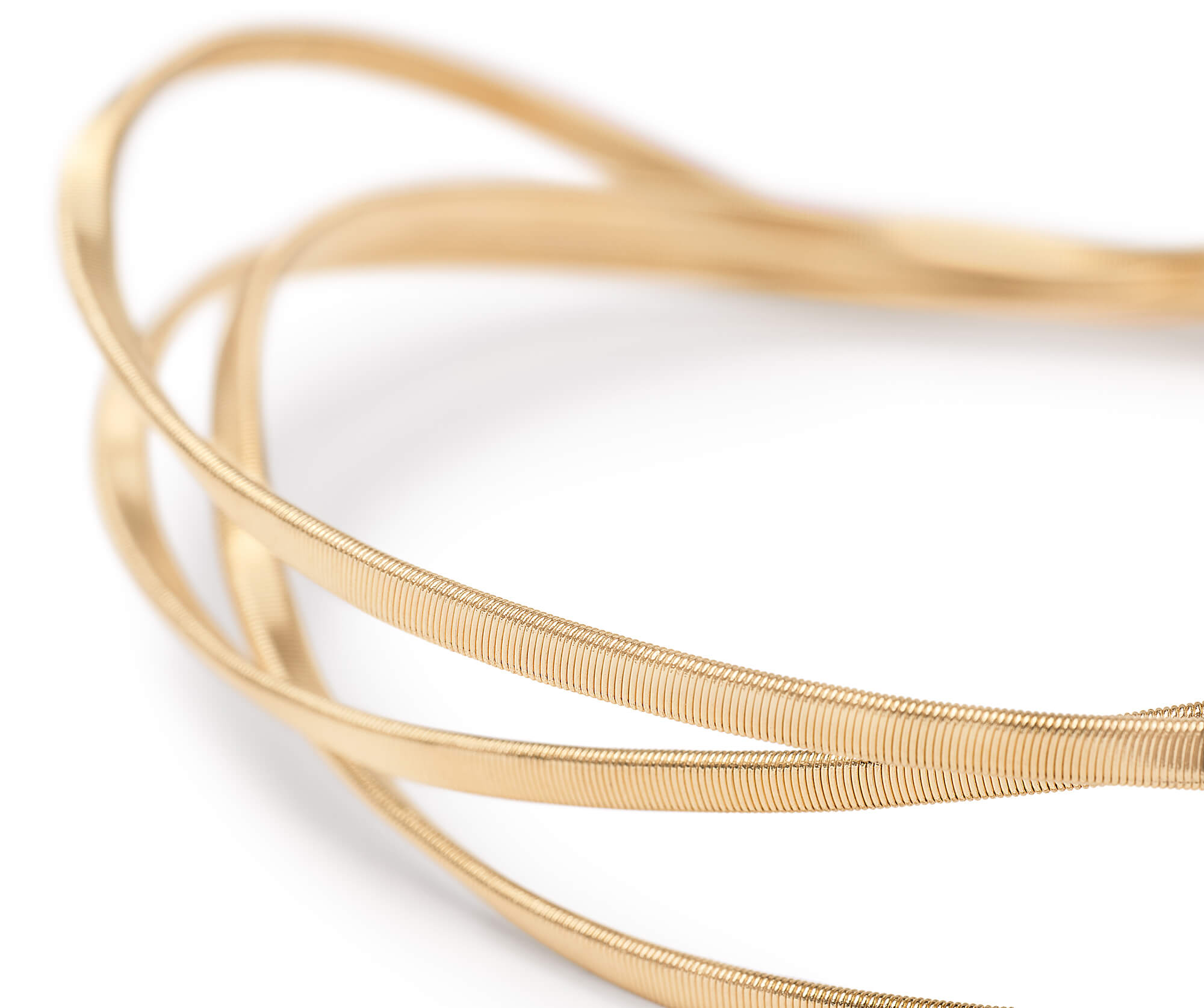 Marco Bicego Marrakech Collection 18K Yellow Gold Triple Strand Twist Large Bangle