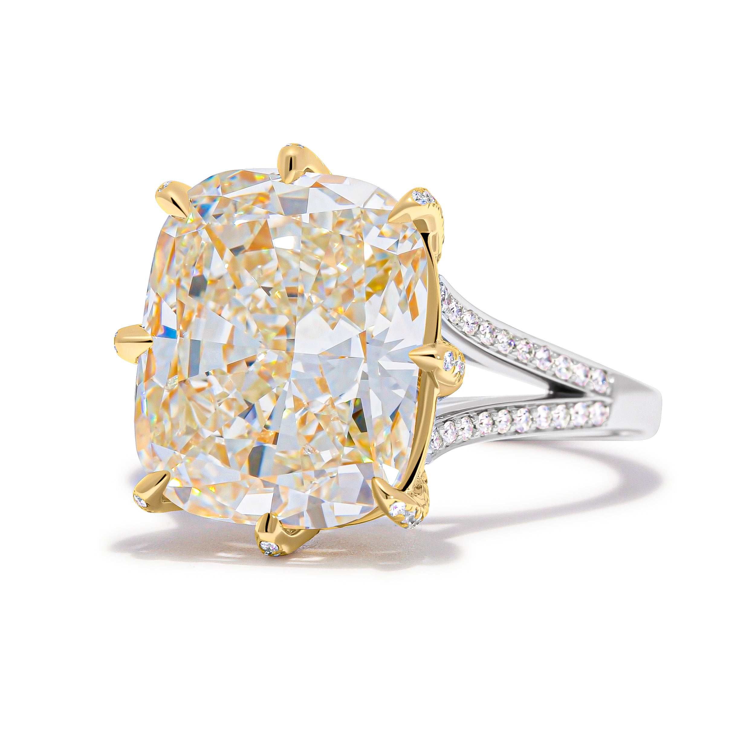 Diamonds of Wonder 8.54ct Cushion Cut Split Shank Ring