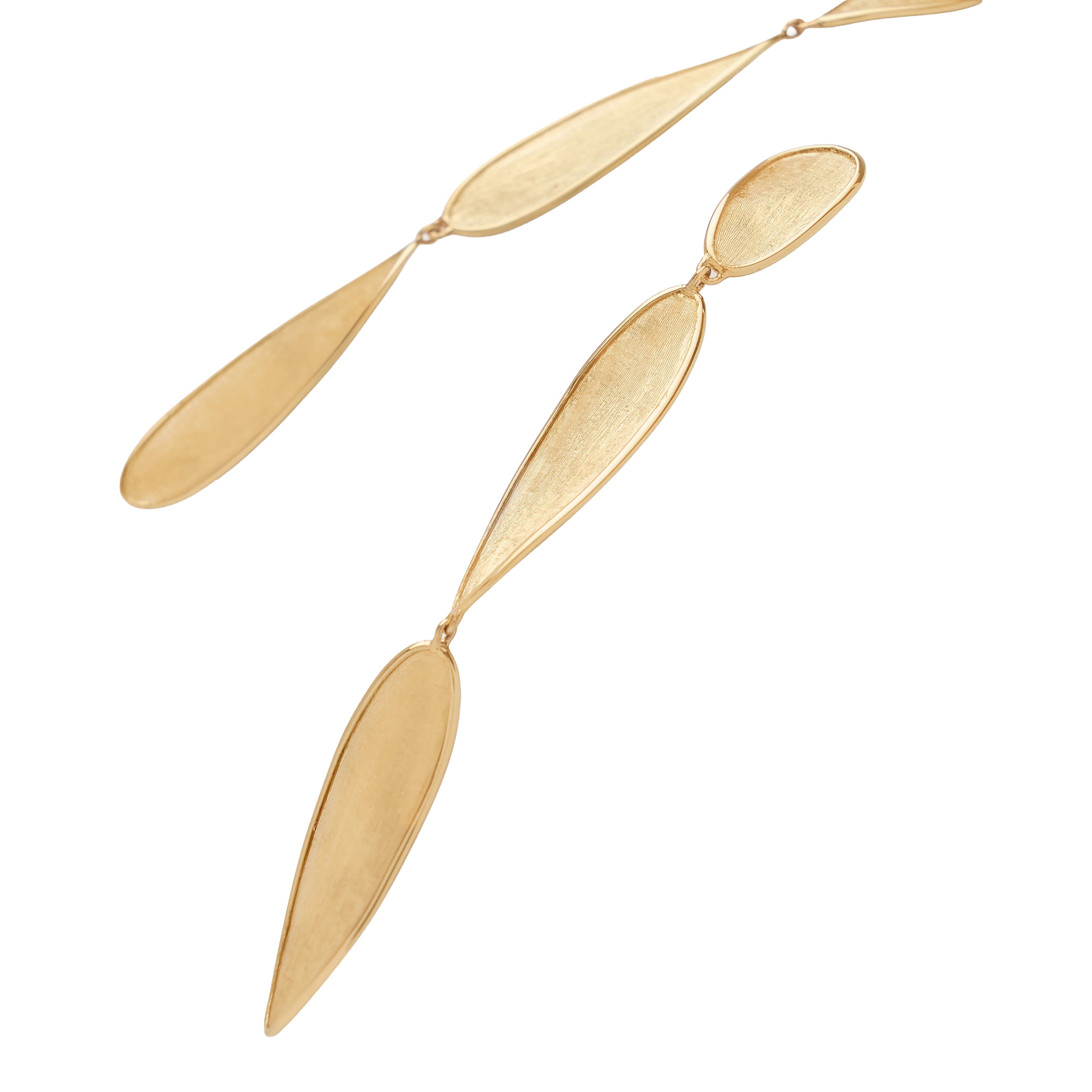Marco Bicego Lunaria Collection 18K Yellow Gold Triple Drop Twist Earrings