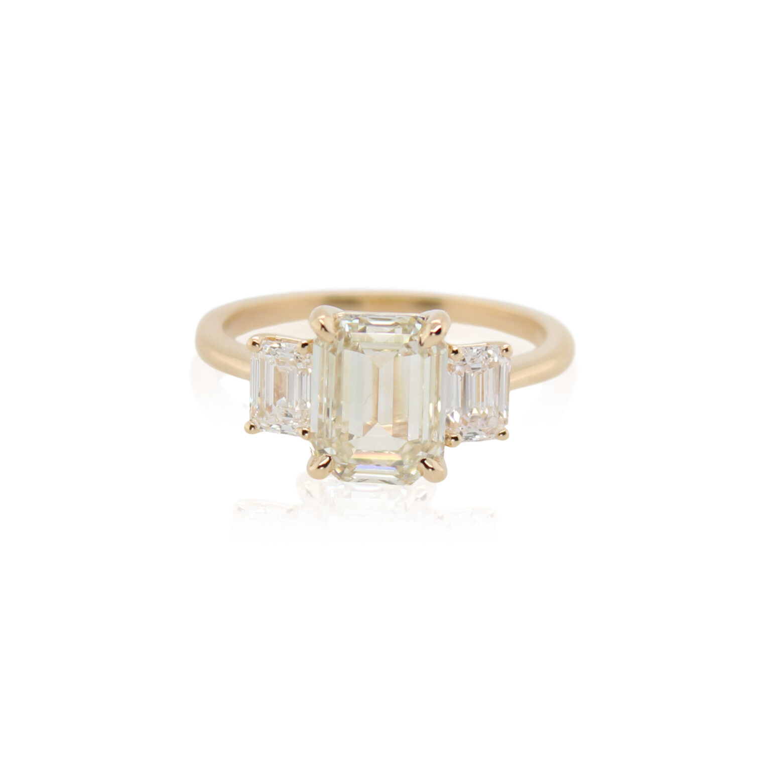 Emerald Cut Diamond Three Stone Ring R F Moeller Jeweler