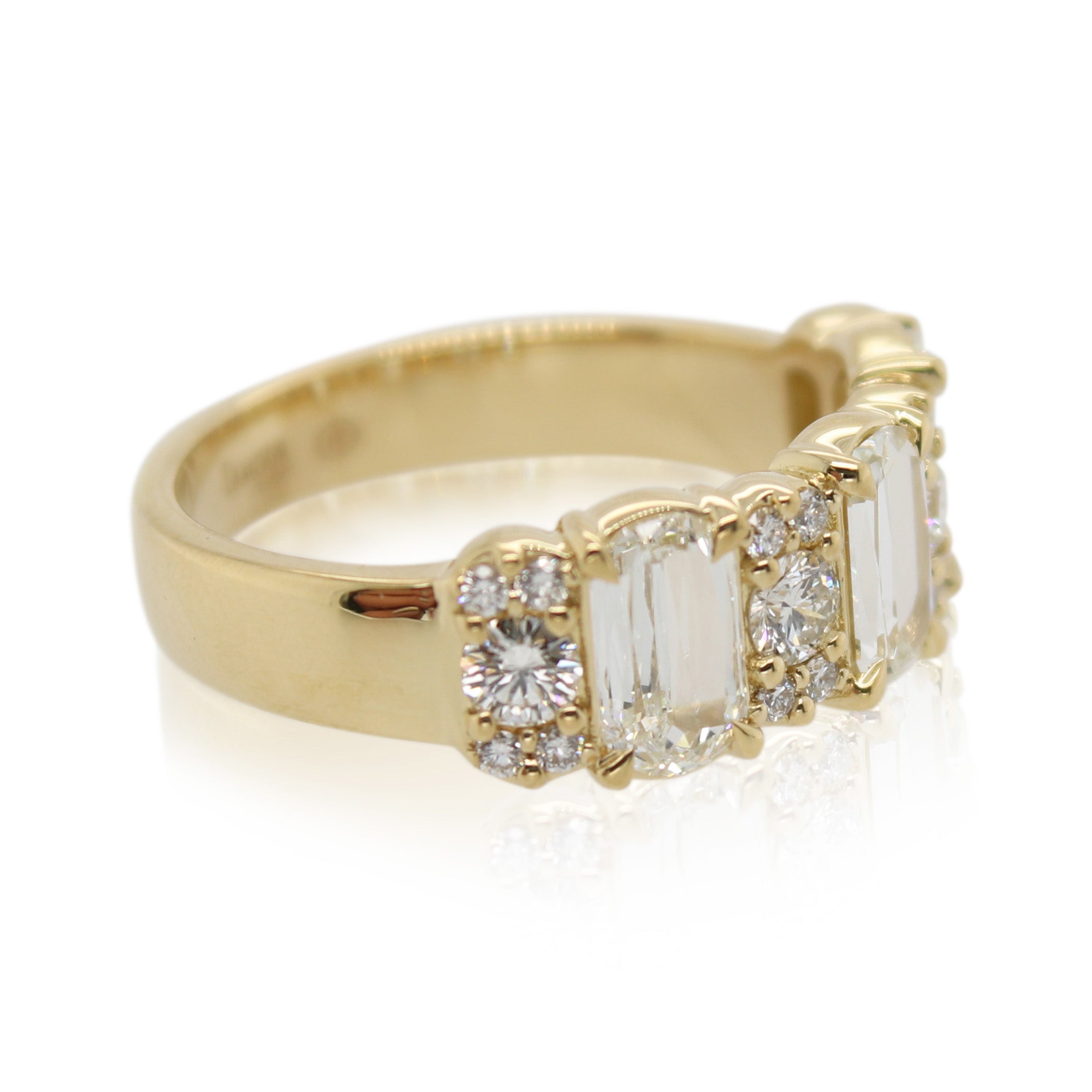 Yellow Gold L'Amour Crisscut Diamond Band