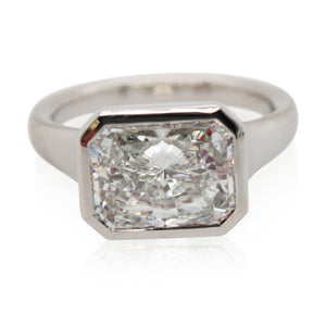 4.00ct Radiant Cut Bezel Set Ring