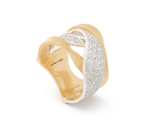 Marco Bicego Marrakech Collection 18k Yellow Gold and Diamond Twist Ring