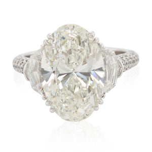 Platinum 6.02ct Oval Ring