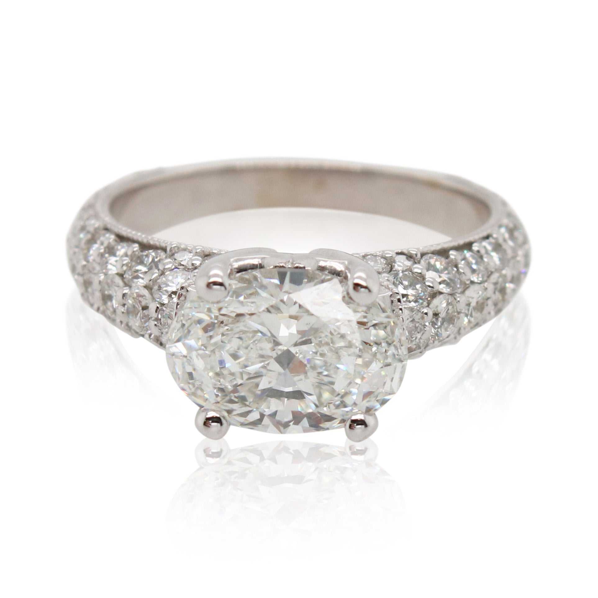 2.01ct East/West Oval Diamond Ring