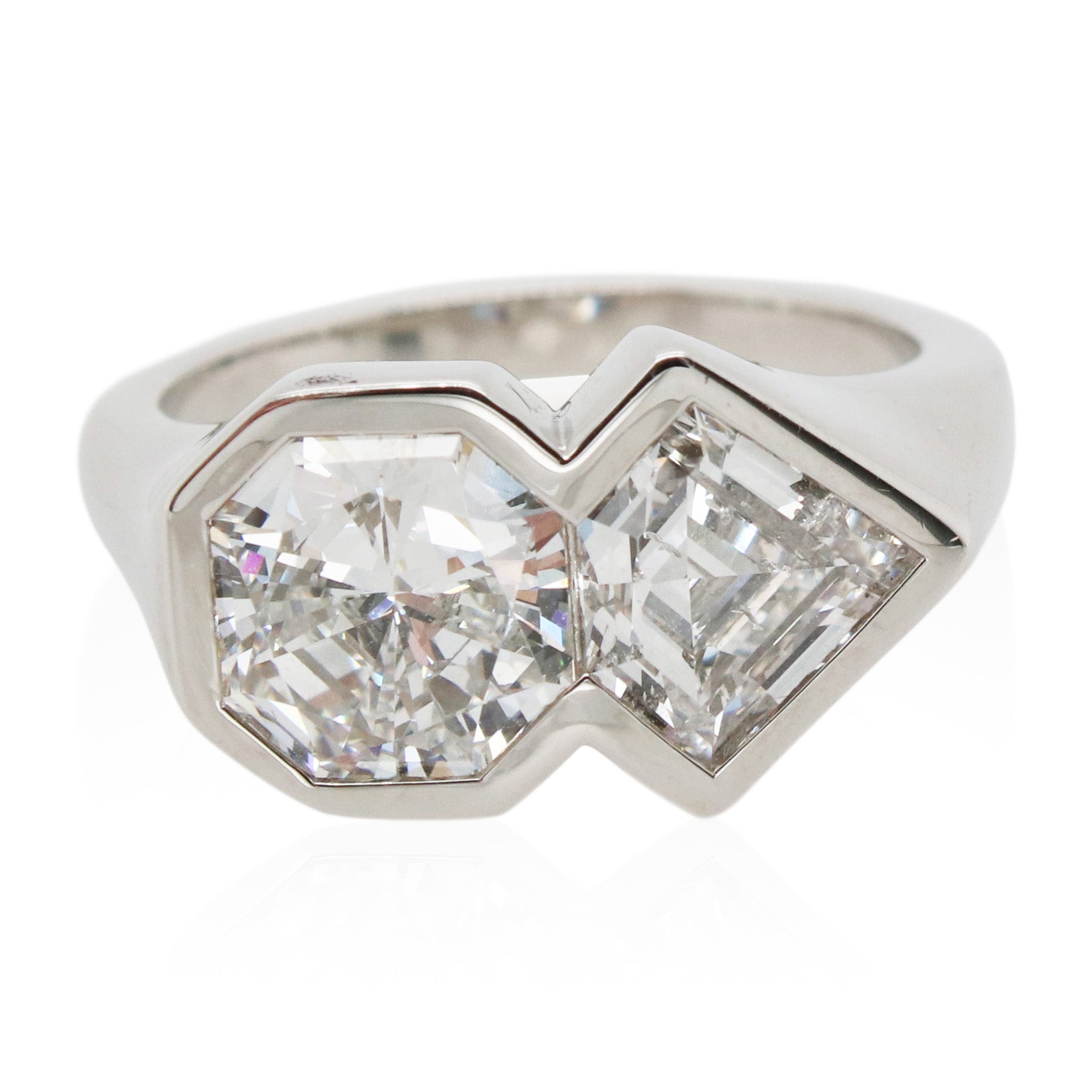 Diamonds of Wonder Bezel Set Diamond 2 Stone Ring