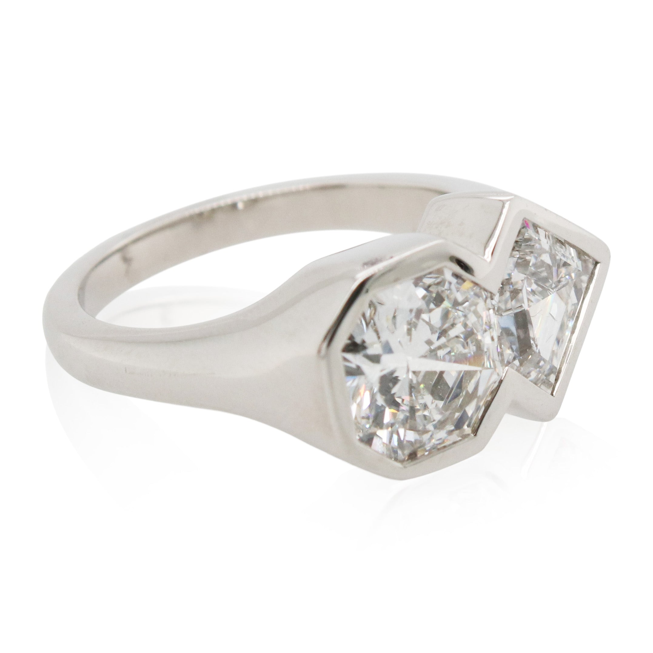 Diamonds of Wonder Bezel Set Diamond 2 Stone Ring