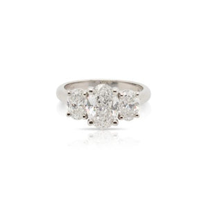 1.50ct Oval Diamond Three Stone Ring