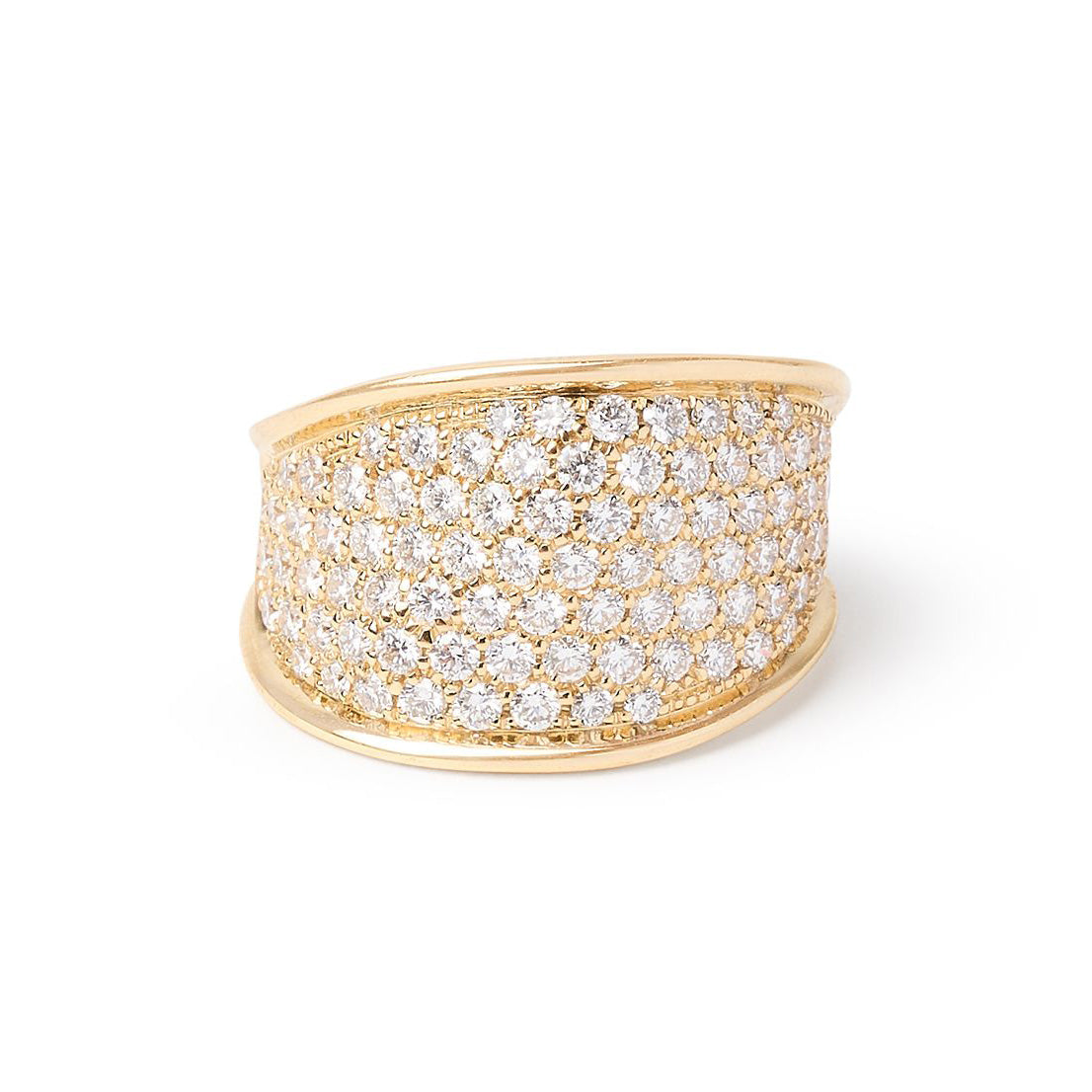 Marco Bicego Lunaria Collection 18K Yellow Gold and Diamond Pavé Small Ring