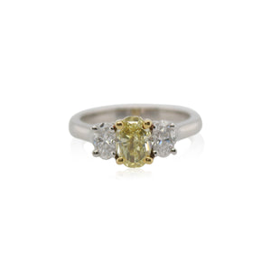 Fancy Intense Yellow Diamond Three Stone Ring