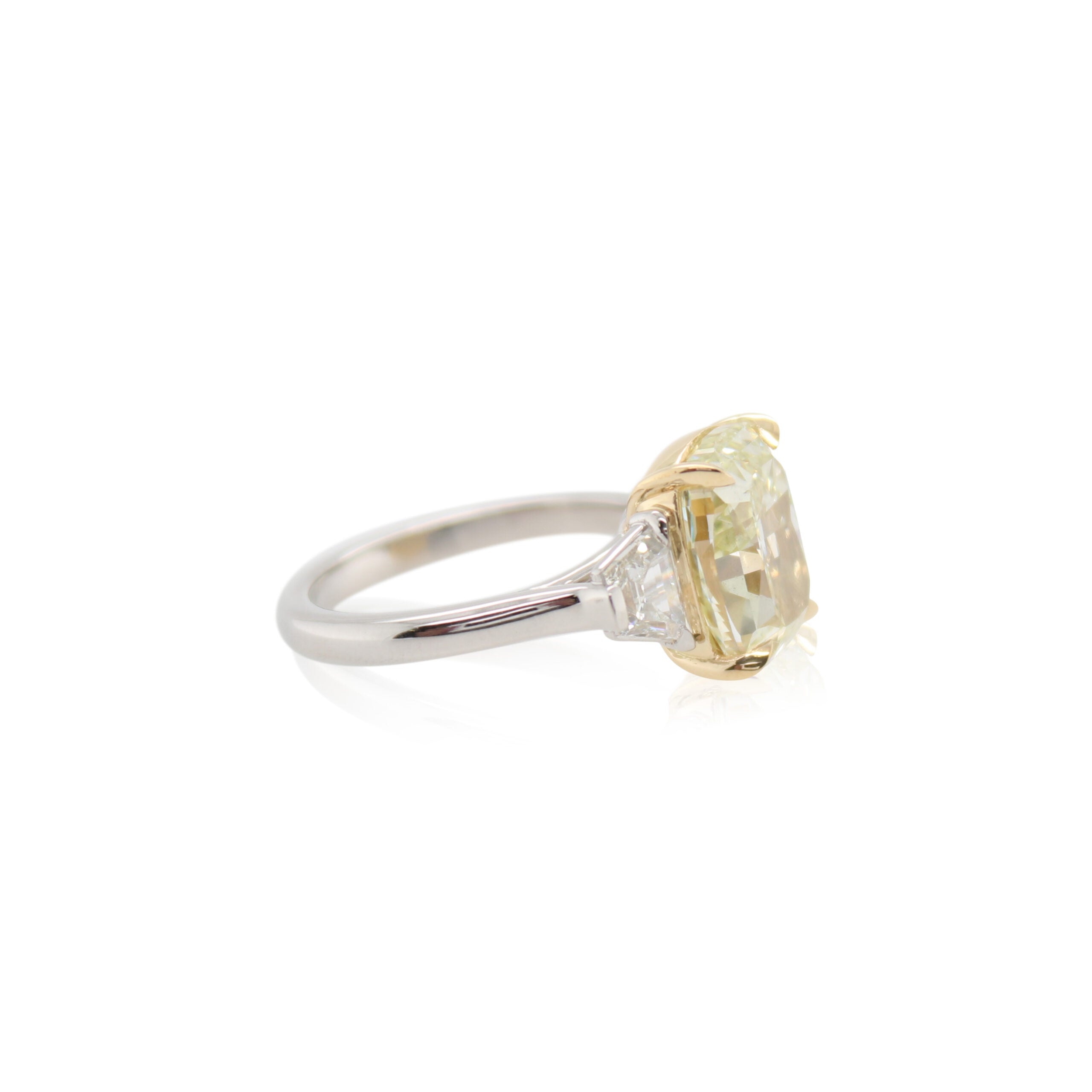 5.08ct Cushion Cut Fancy Yellow Diamond Ring