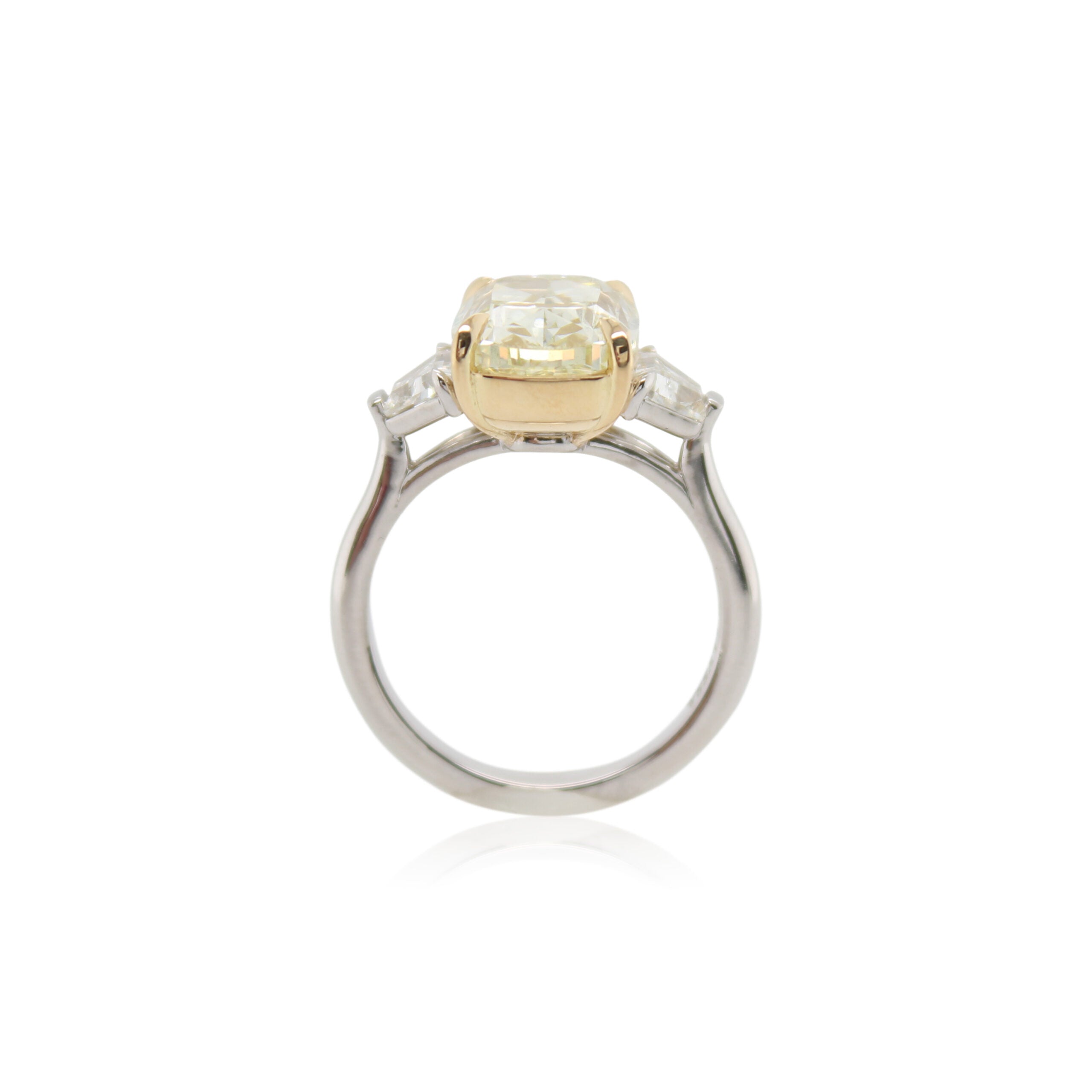 5.08ct Cushion Cut Fancy Yellow Diamond Ring