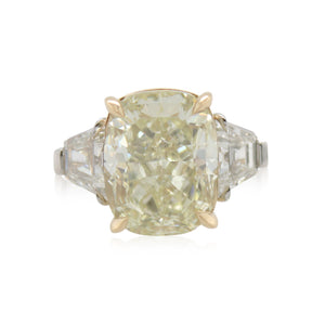 5.08ct Cushion Cut Fancy Yellow Diamond Ring