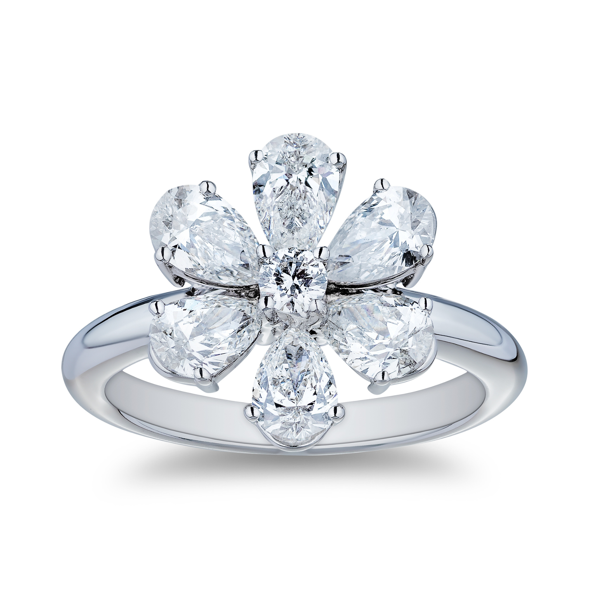 Large Diamond Floral Ring