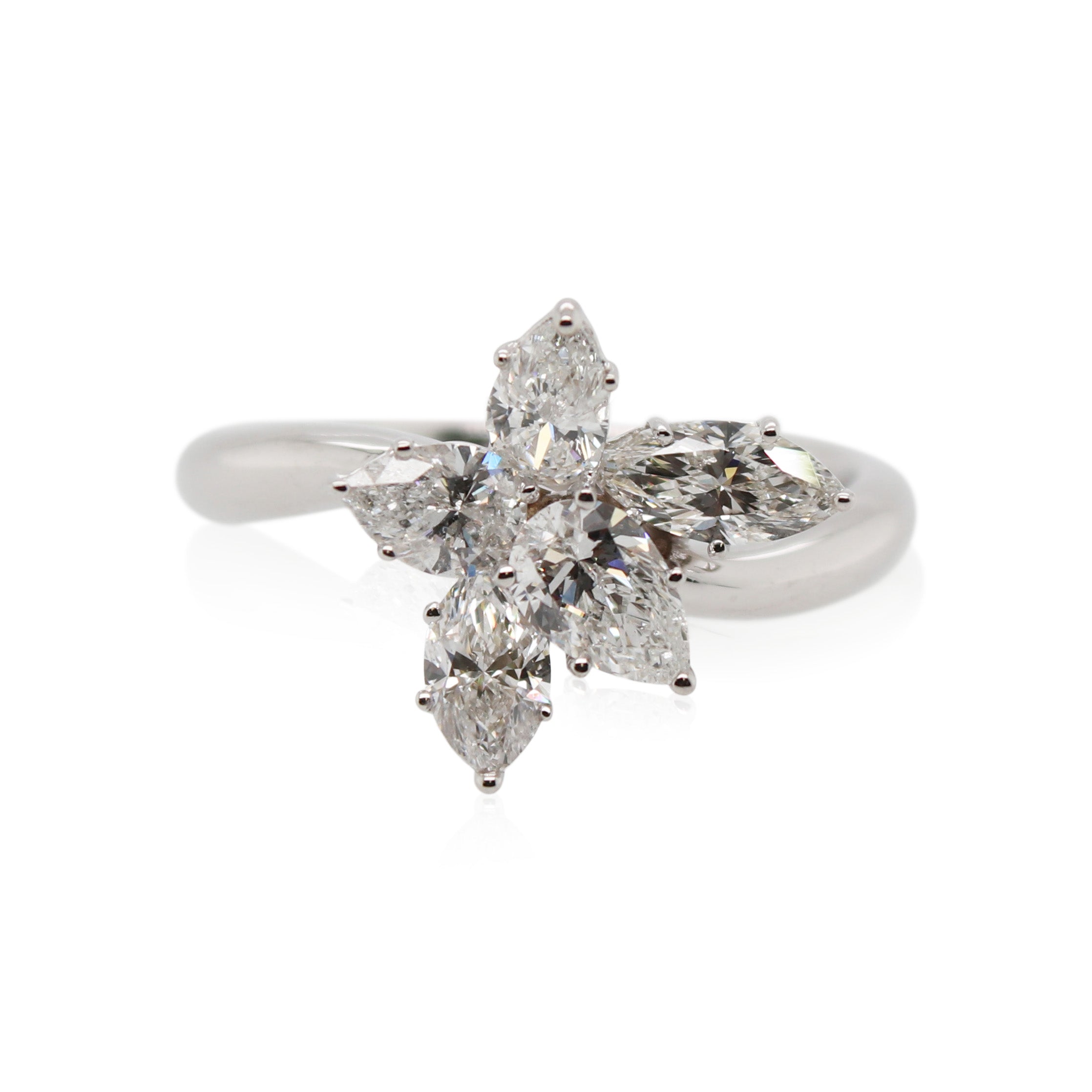 Pear Shaped and Marquise Diamond Butterfly Ring