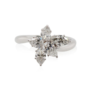 Pear Shaped and Marquise Diamond Butterfly Ring